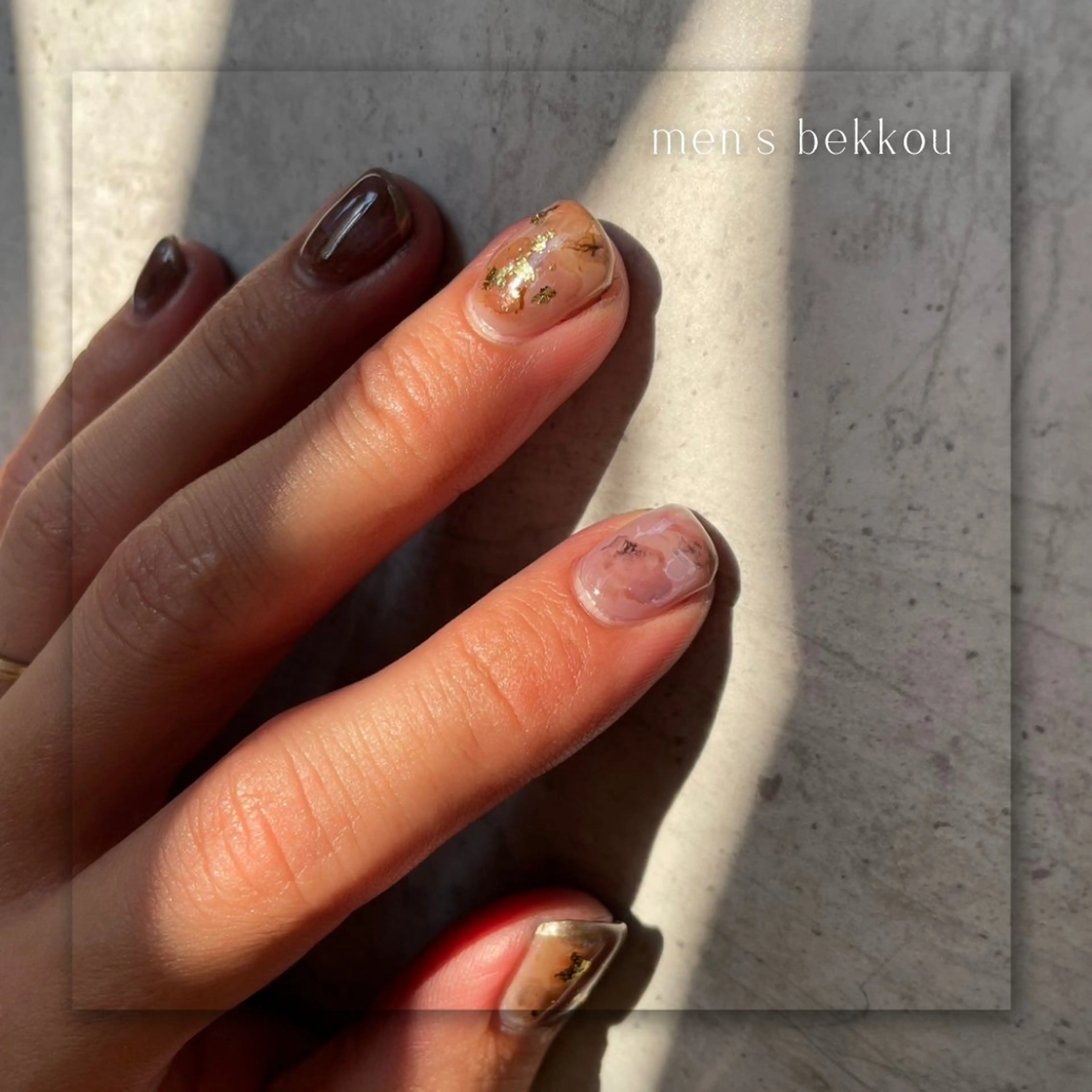 ネイル アートネイル べっ甲ネイル フットネイル フレンチネイル グラデーション Seemly 千田町店所属・フラワーパラジェル 🌸シームリーエミのネイルデザイン