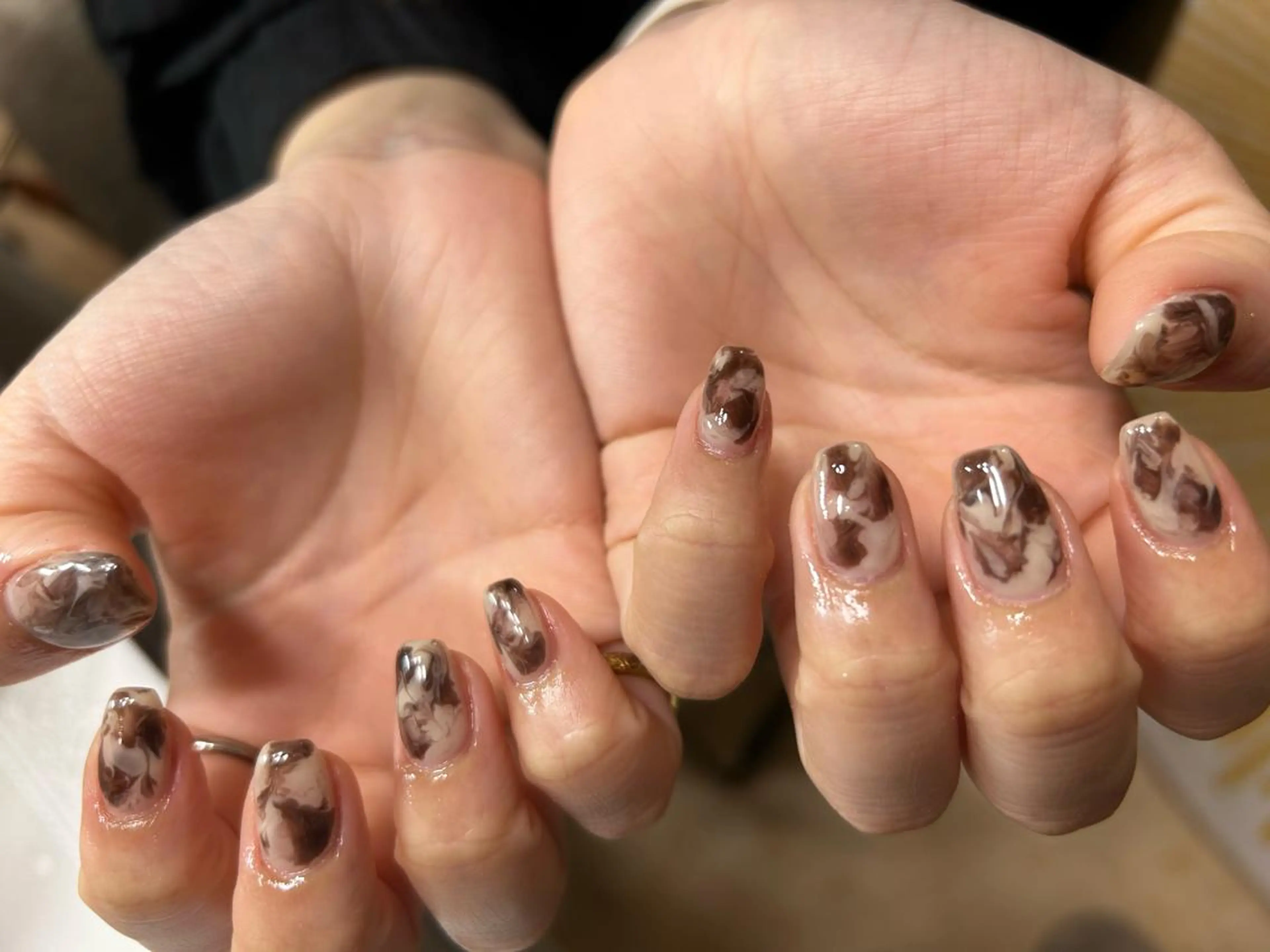 ネイル 大理石ネイル(マーブル) ワンカラーネイル coconailミユ 🎀のネイルデザイン