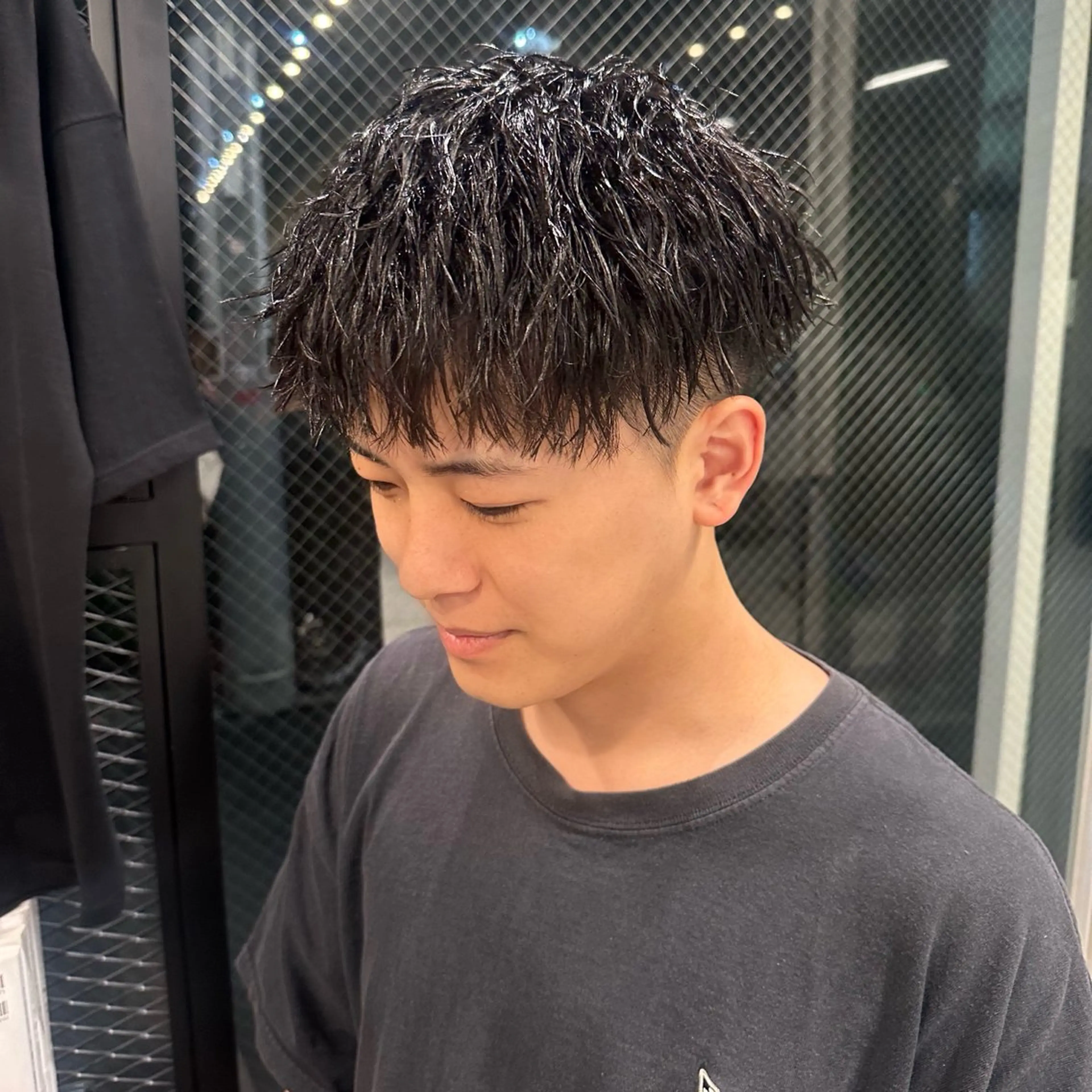 ショート パーマ メンズ メンズパーマ メンズツイストパーマ ツイストパーマ カット パーマ トリートメント ツイスパ/メンズ パーマ/歩夢のヘアスタイル