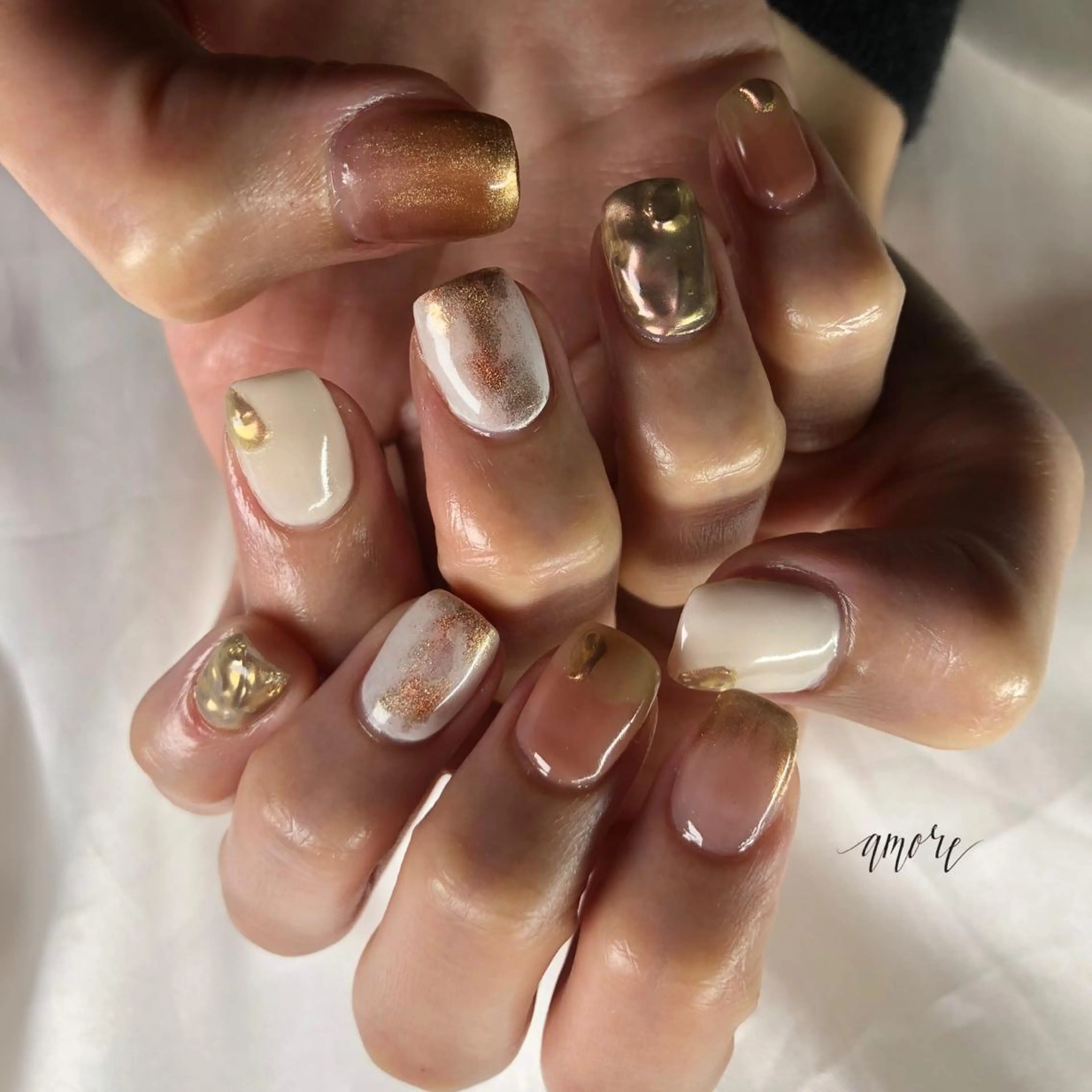 ネイル ジェルネイル 氷ネイル・うるうるネイル キラキラネイル マグネットネイル ミラーネイル You kyehwaのネイルデザイン