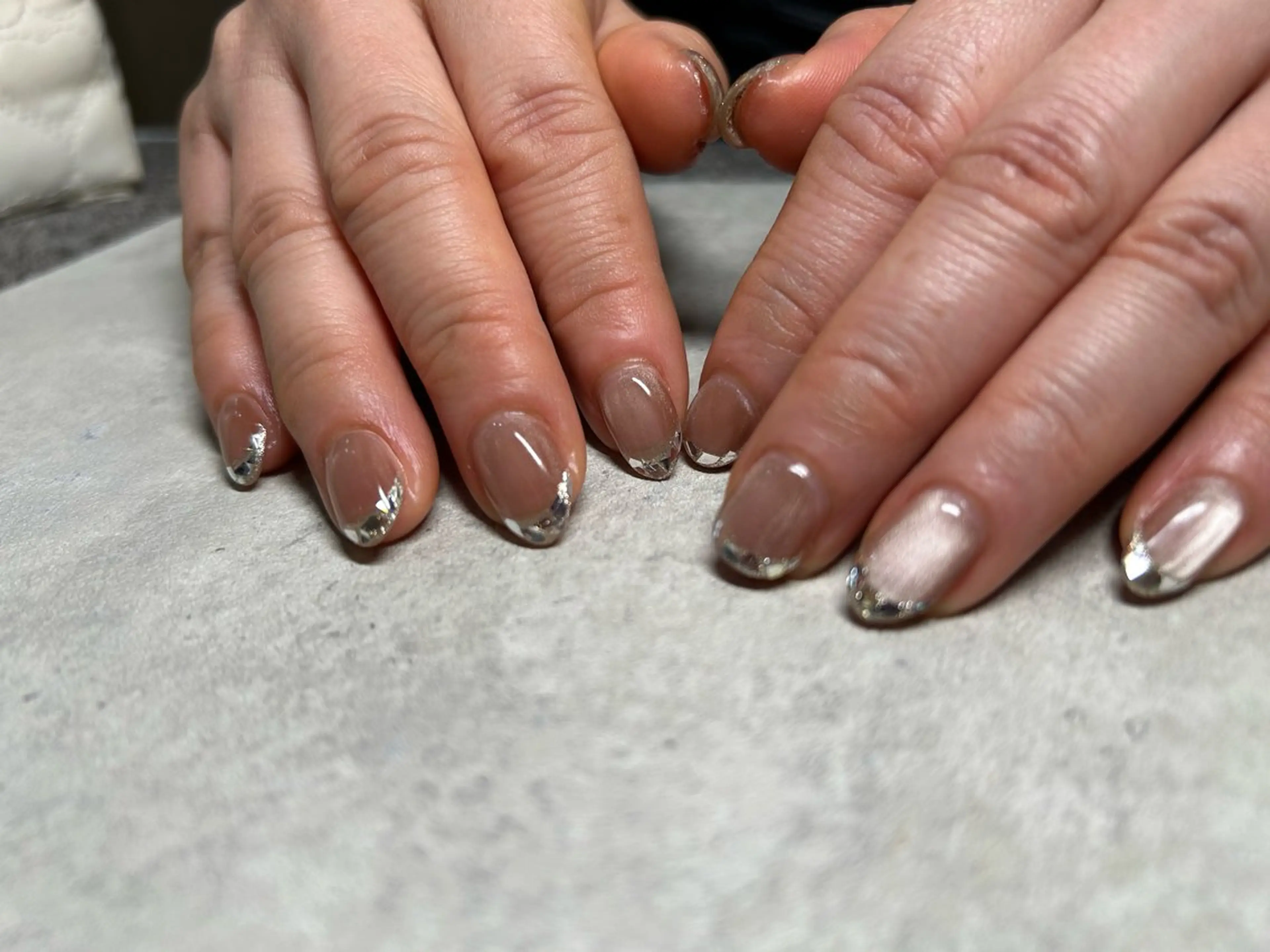 ネイル フレンチネイル ガラスフレンチ Tink札幌駅前店所属・Tink札幌駅前店 aizawa.のネイルデザイン