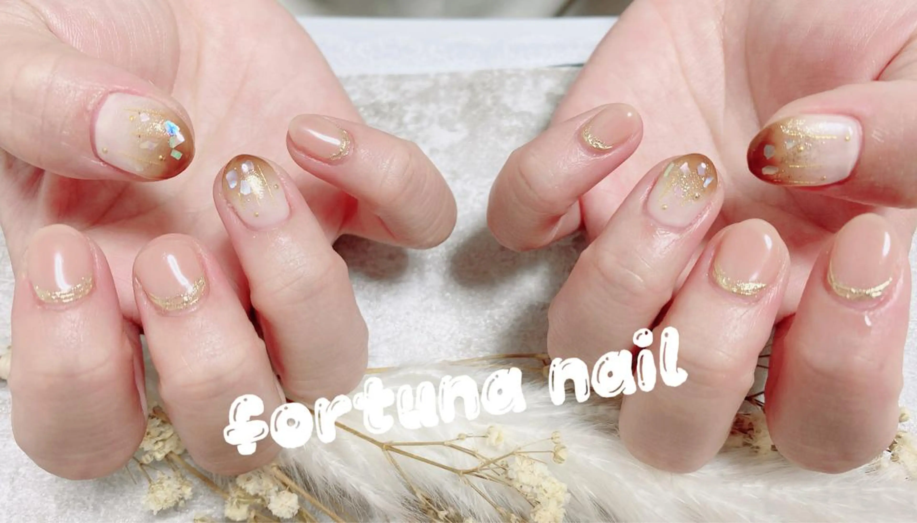 ショート ハンドネイル ハンドケア Nail •Head スパFortunaのネイルデザイン