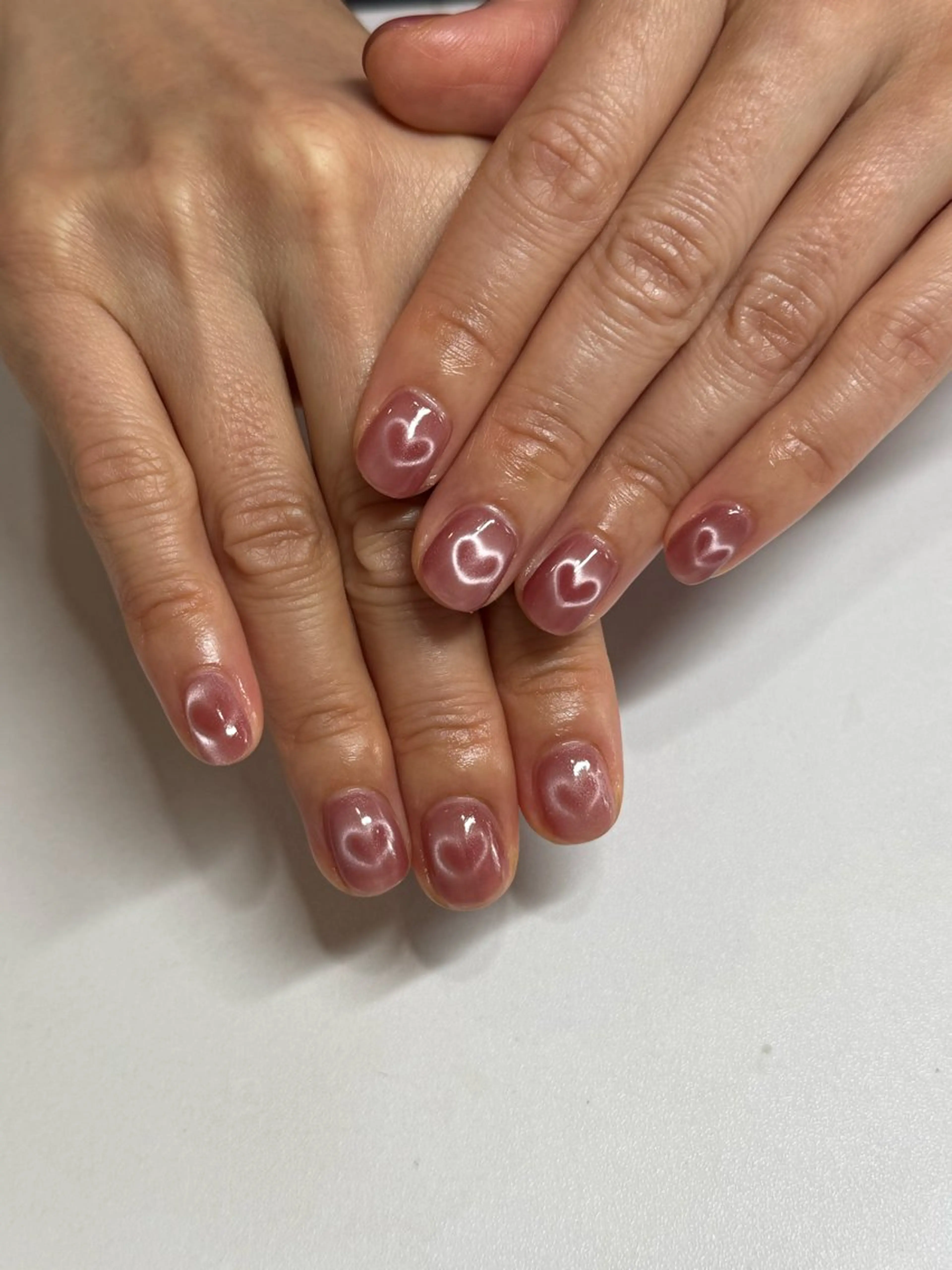 ネイル ハート マグネットネイル Blue Reef 四谷三丁目所属・たかの はづきのネイルデザイン