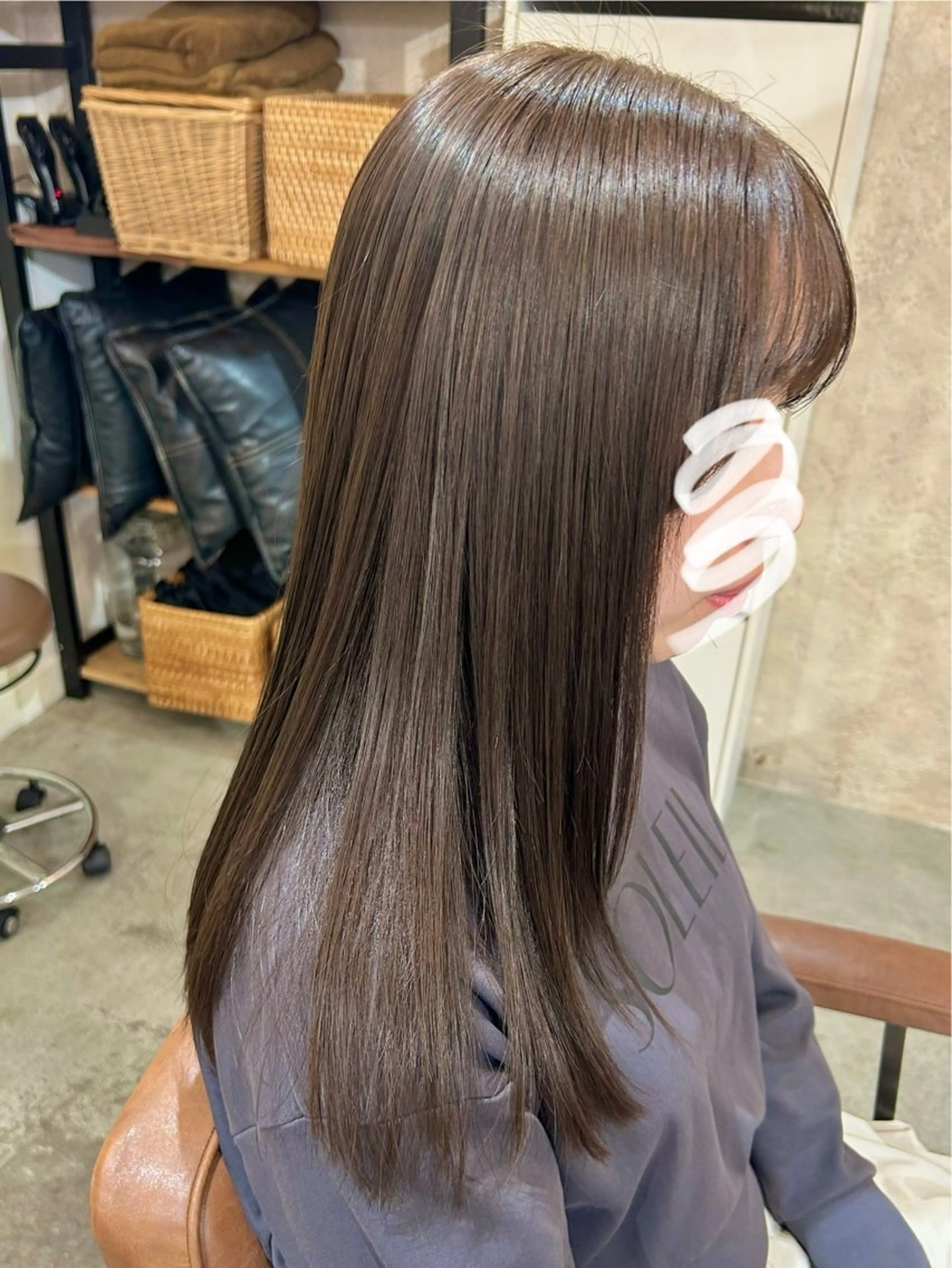 ロング カラー ブリーチ 透明感カラー グレージュ カット ヘアカラー トリートメント ボブ/レイヤー 大阪梅田/きょうかのヘアスタイル