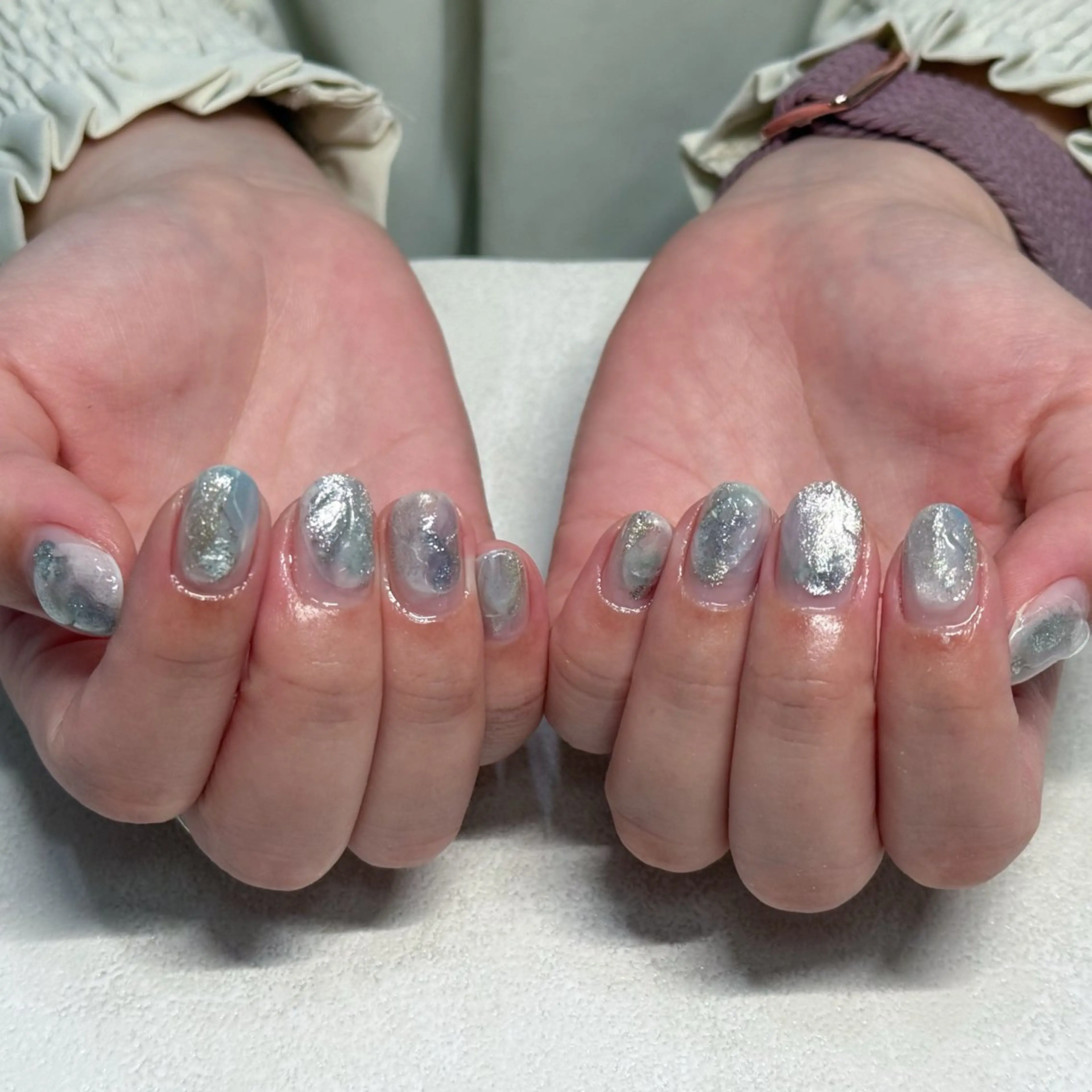 ネイル 韓国ネイル マグネットネイル ニュアンスネイル シンプルネイル 春ネイル MAO / 香椎/美フォルムのネイルデザイン