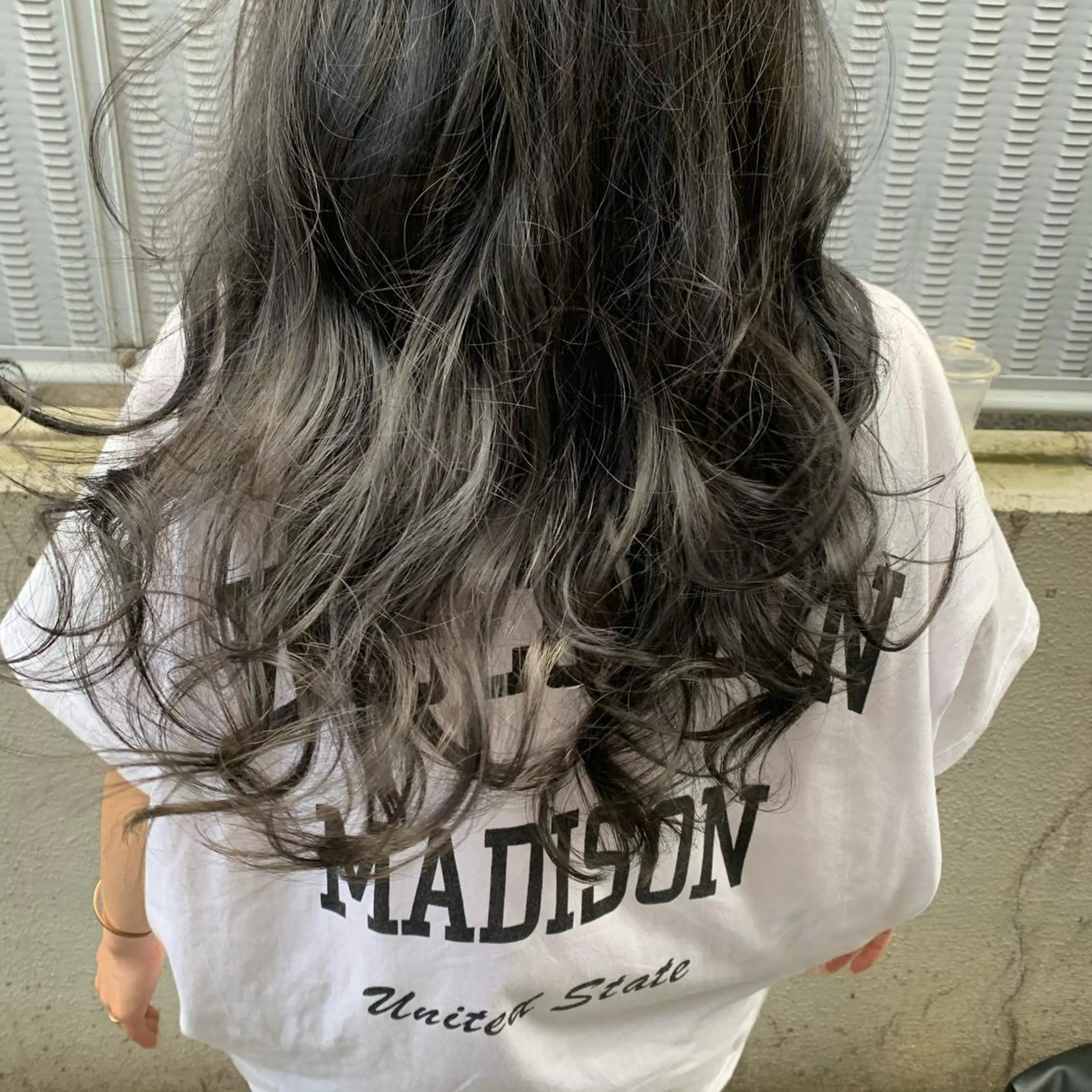 ロング カラー アッシュ ブルーカラー ブルーアッシュ オレンジ 韓国🤍ワンホンヘア みかん🇨🇳のヘアスタイル