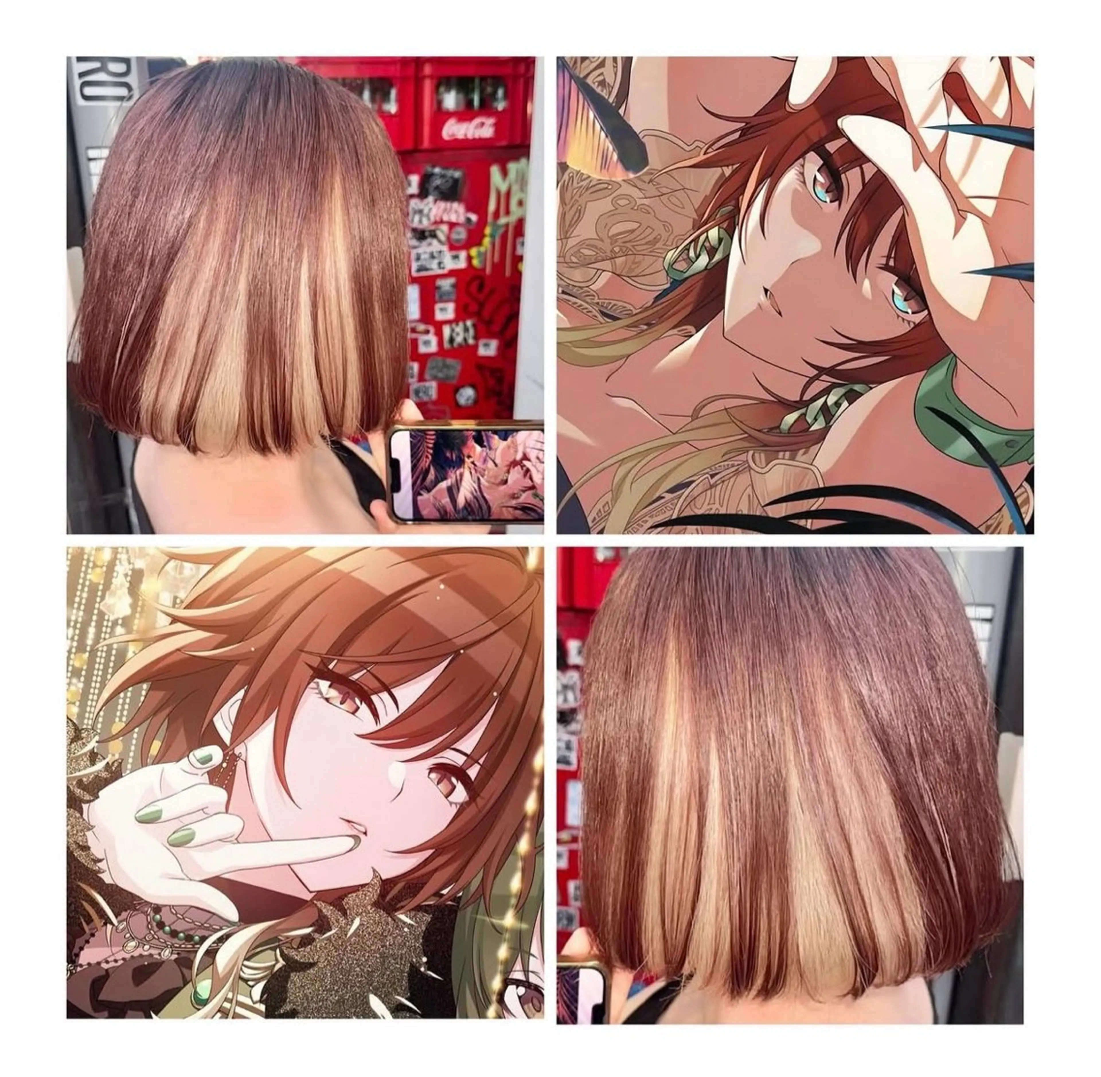 ショート カラー ブロンド ブラウンカラー レッドカラー レッドブラウン ヘアカラー GARU-ガル-所属・TSUNO🦖 派手髪/オタク美容師のヘアスタイル