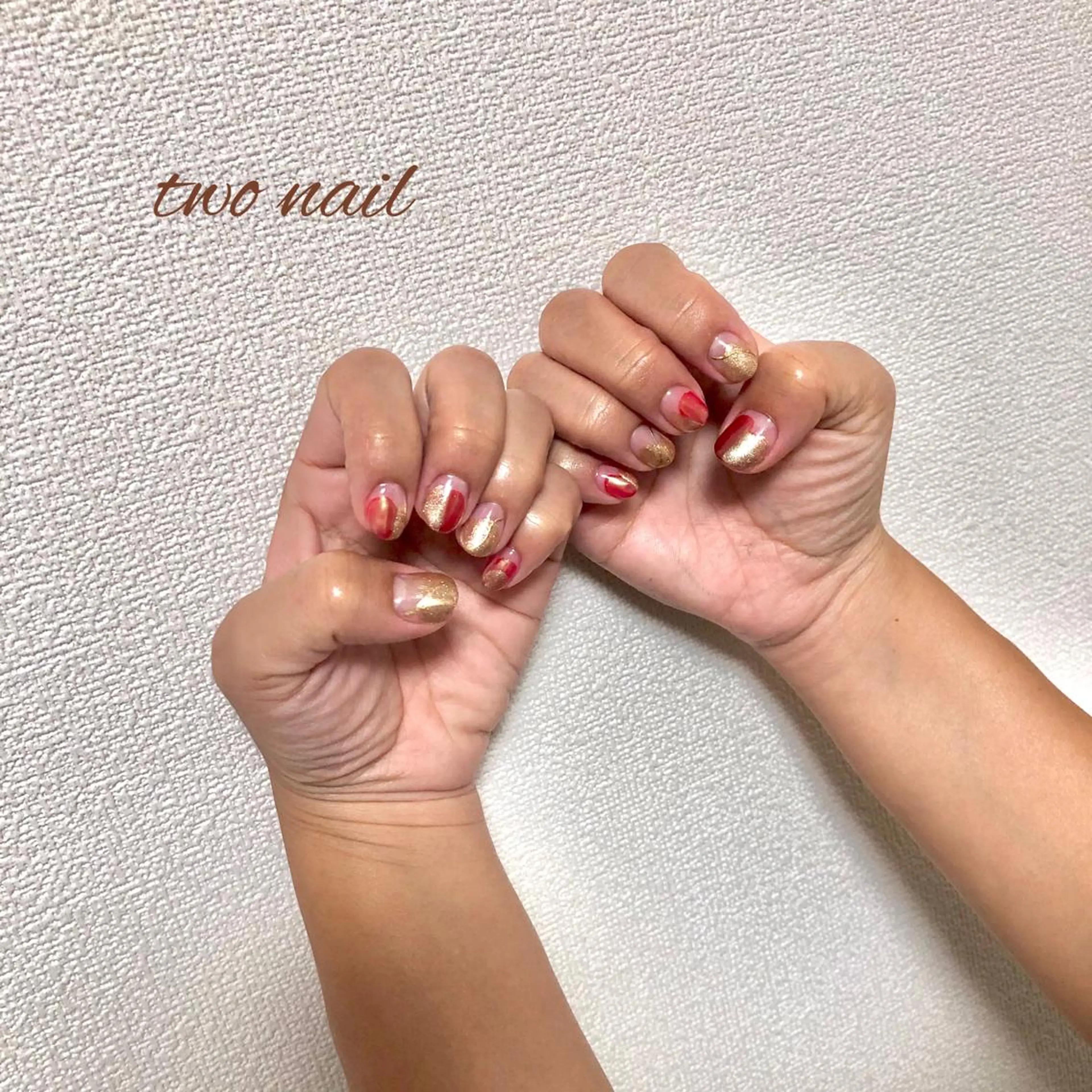 ネイル アートネイル フットネイル ハート ニュアンスネイル two nailのネイルデザイン