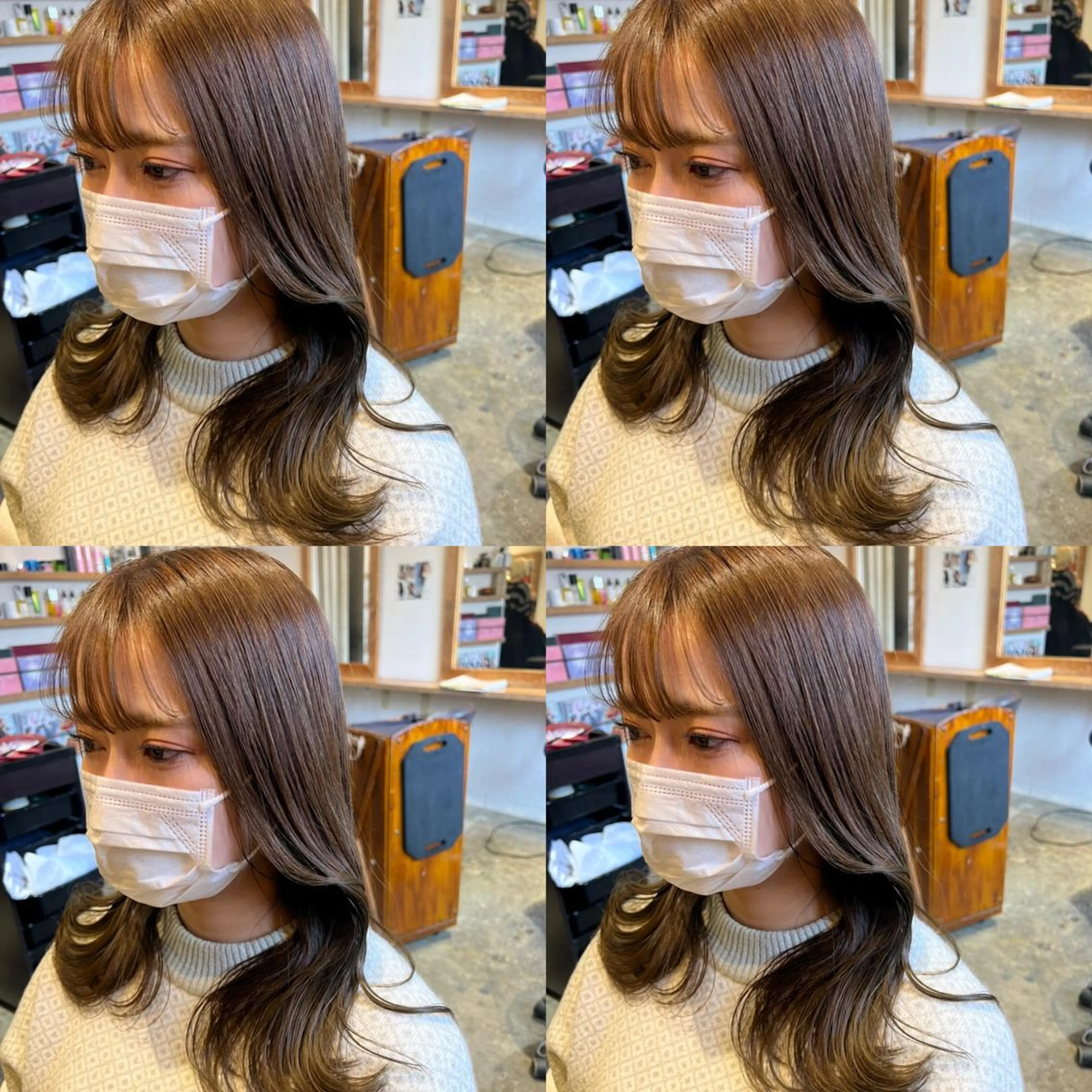 ミディアム カラー カット ヘアカラー トリートメント レイヤー×髪質改善 マネージャー安藤光司のヘアスタイル