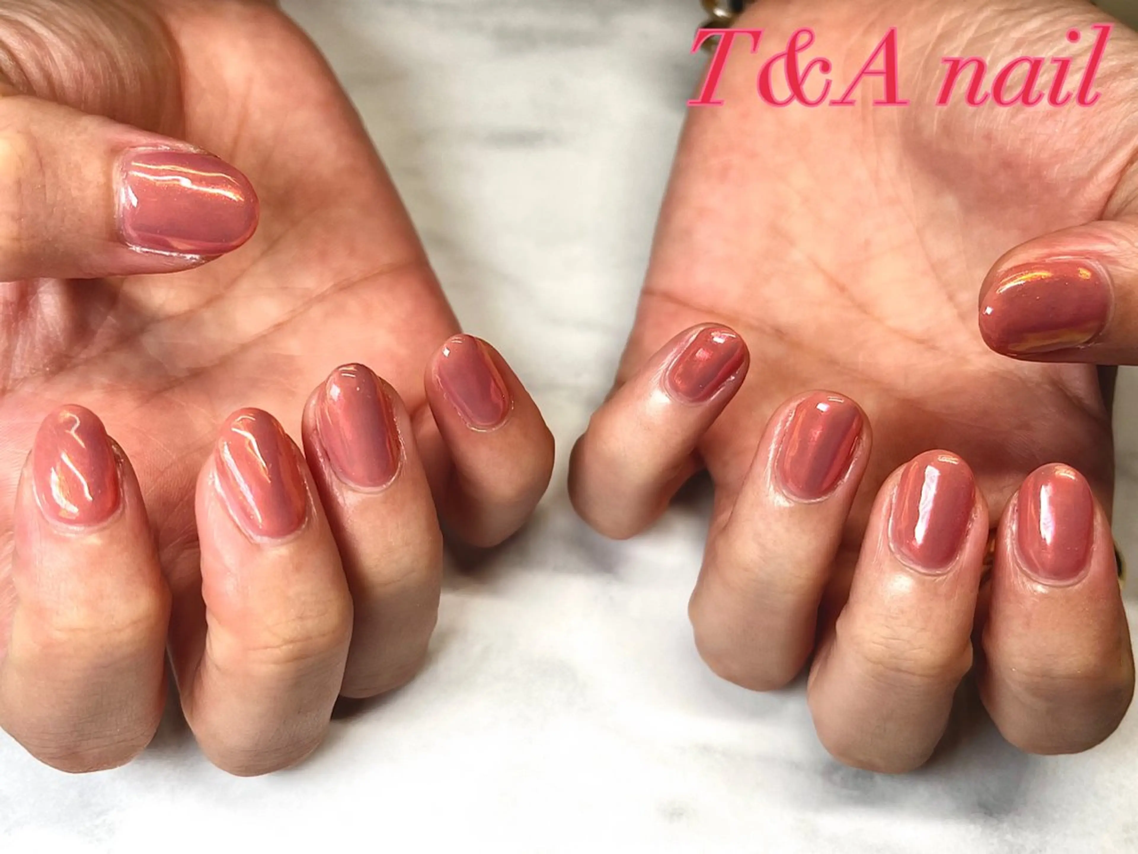 ネイル 長さ出し ジェルネイル ミラーネイル ニュアンスネイル ワンカラーネイル ハンドネイル T&A nailのネイルデザイン