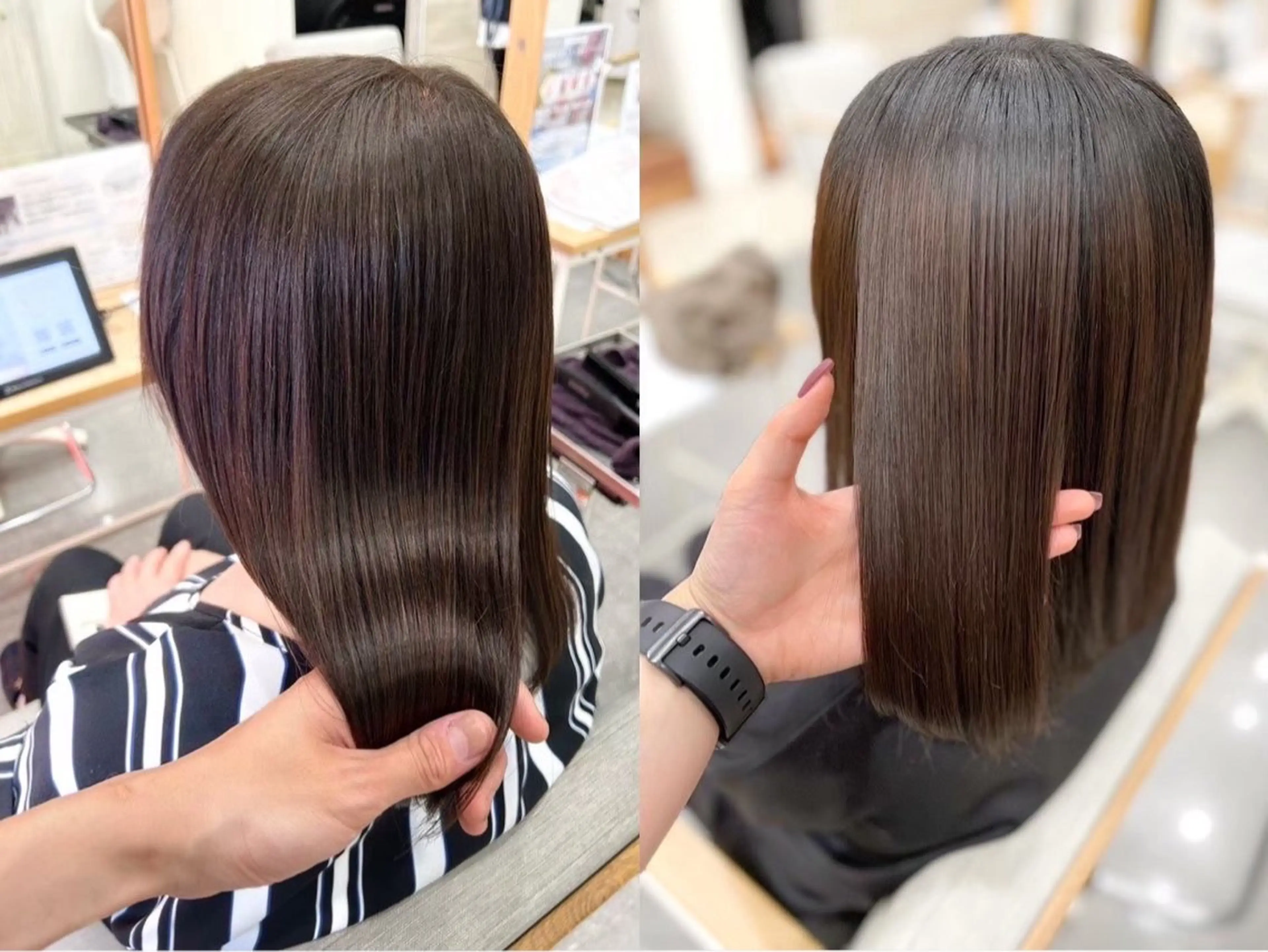 セミロング カラー 大賀 和希のヘアスタイル