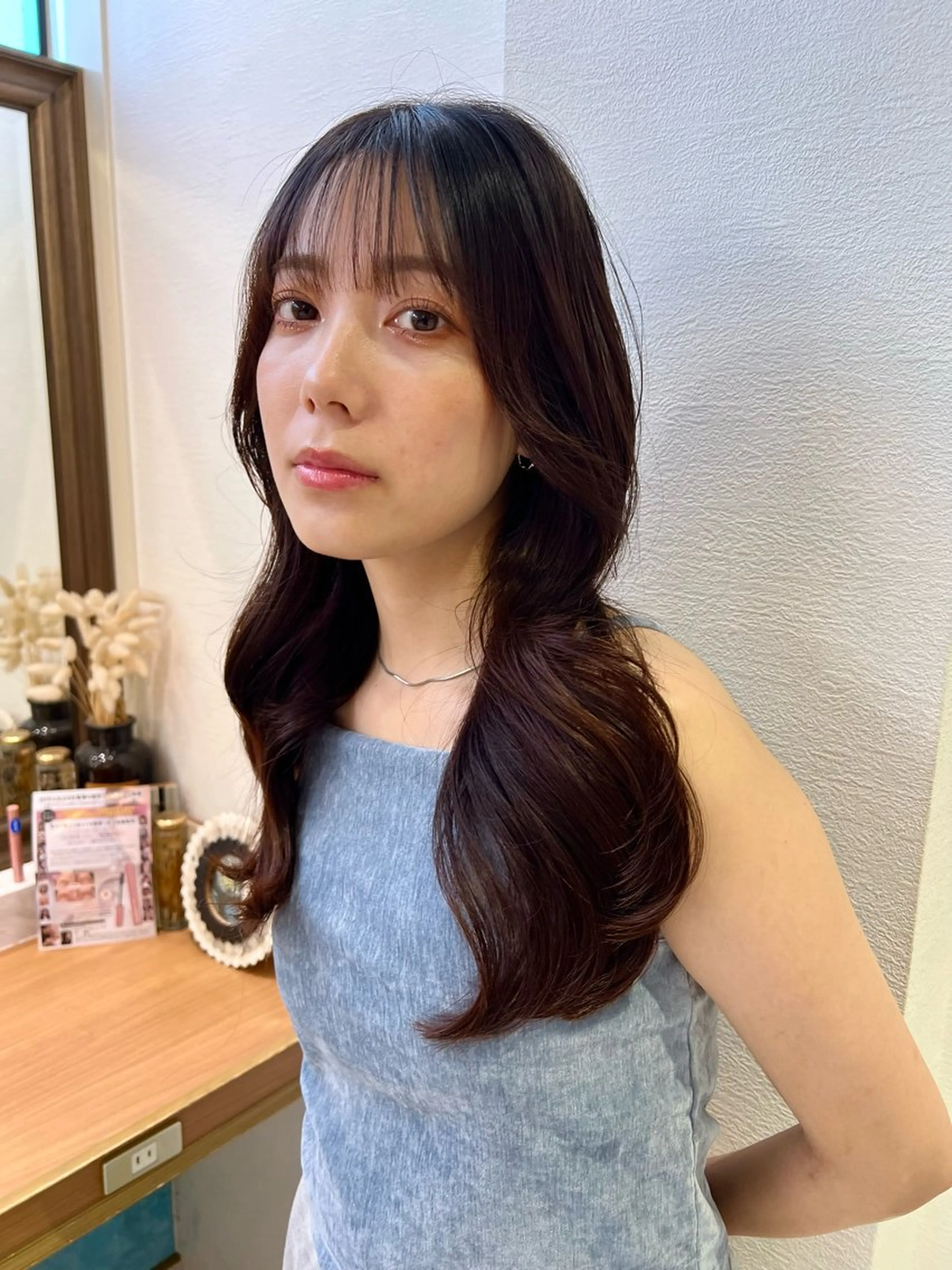 セミロング 韓国風ヘア カット ヘアカラー トリートメント ‎🤍くびれレイヤー /韓国風🖤菊池瑛士のヘアスタイル