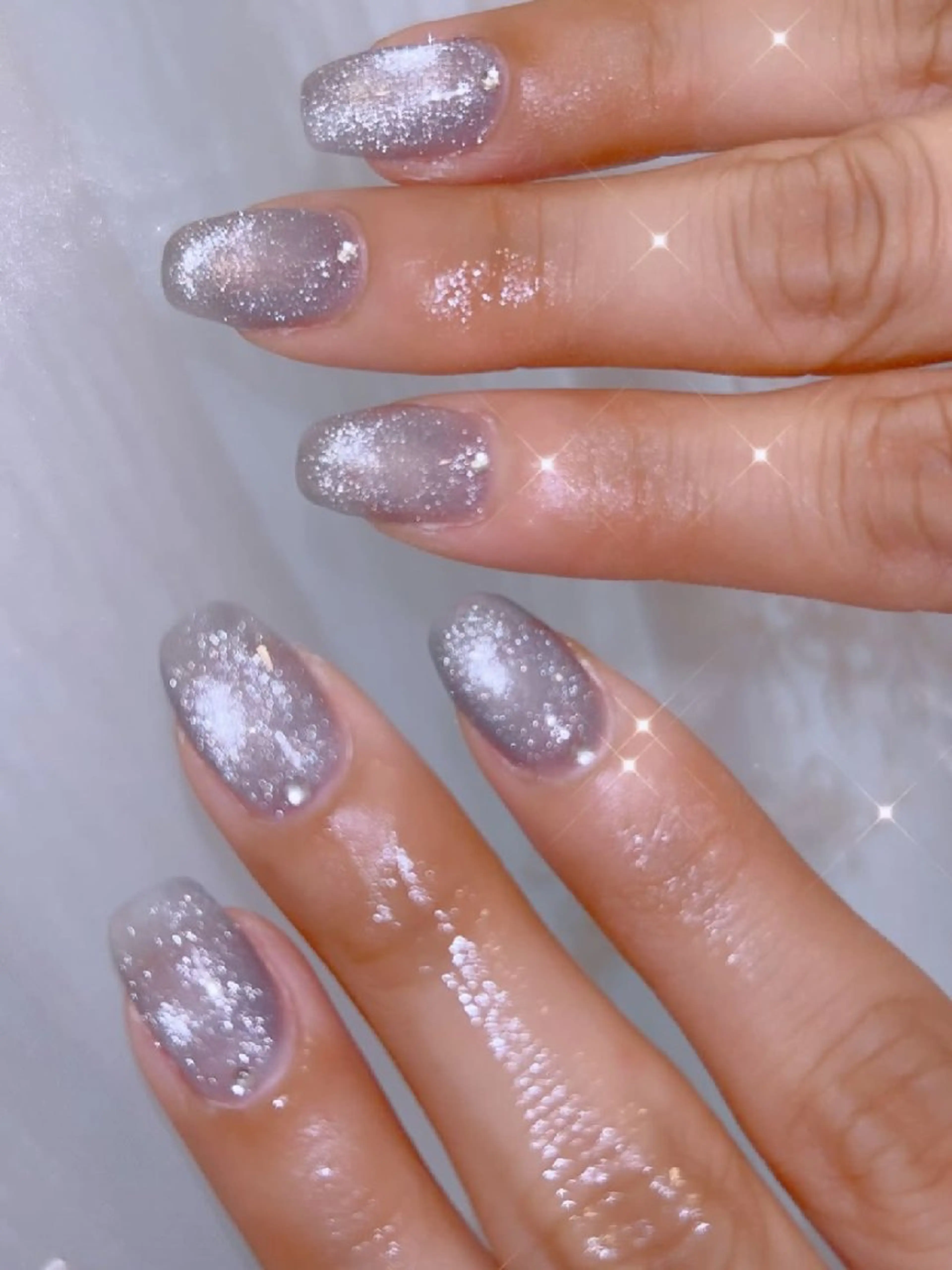 ネイル 長さ出し ジェルネイル 韓国ネイル マグネットネイル ニュアンスネイル I LOVE ME  NAIL.｡.:*♡のネイルデザイン