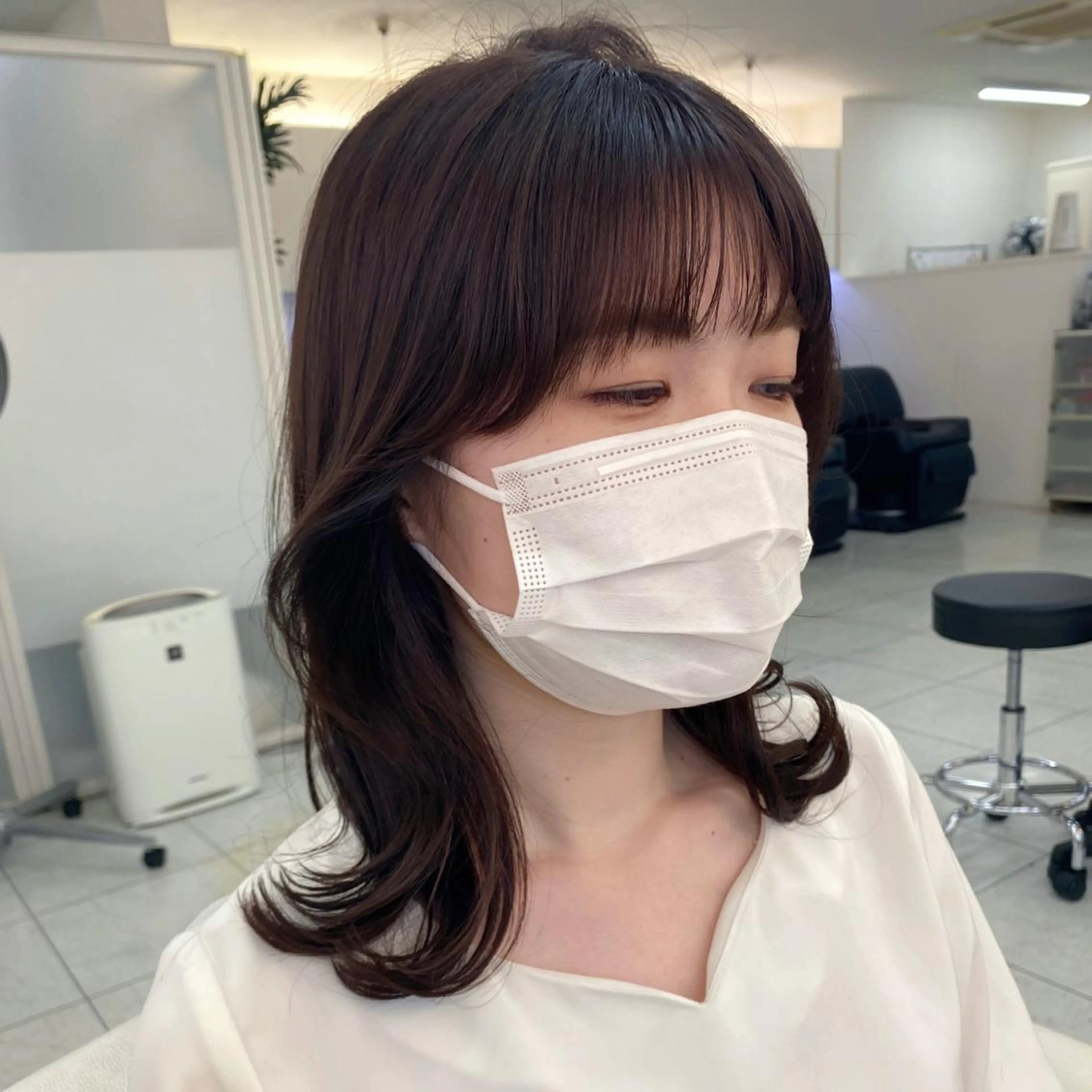 ミディアム カラー ヘアアレンジ アッシュ ラベンダーカラー ラベンダーアッシュ 外ハネヘア カット ヘアカラー ナカジ🌸ロブ/ボブ /前髪🌸のヘアスタイル