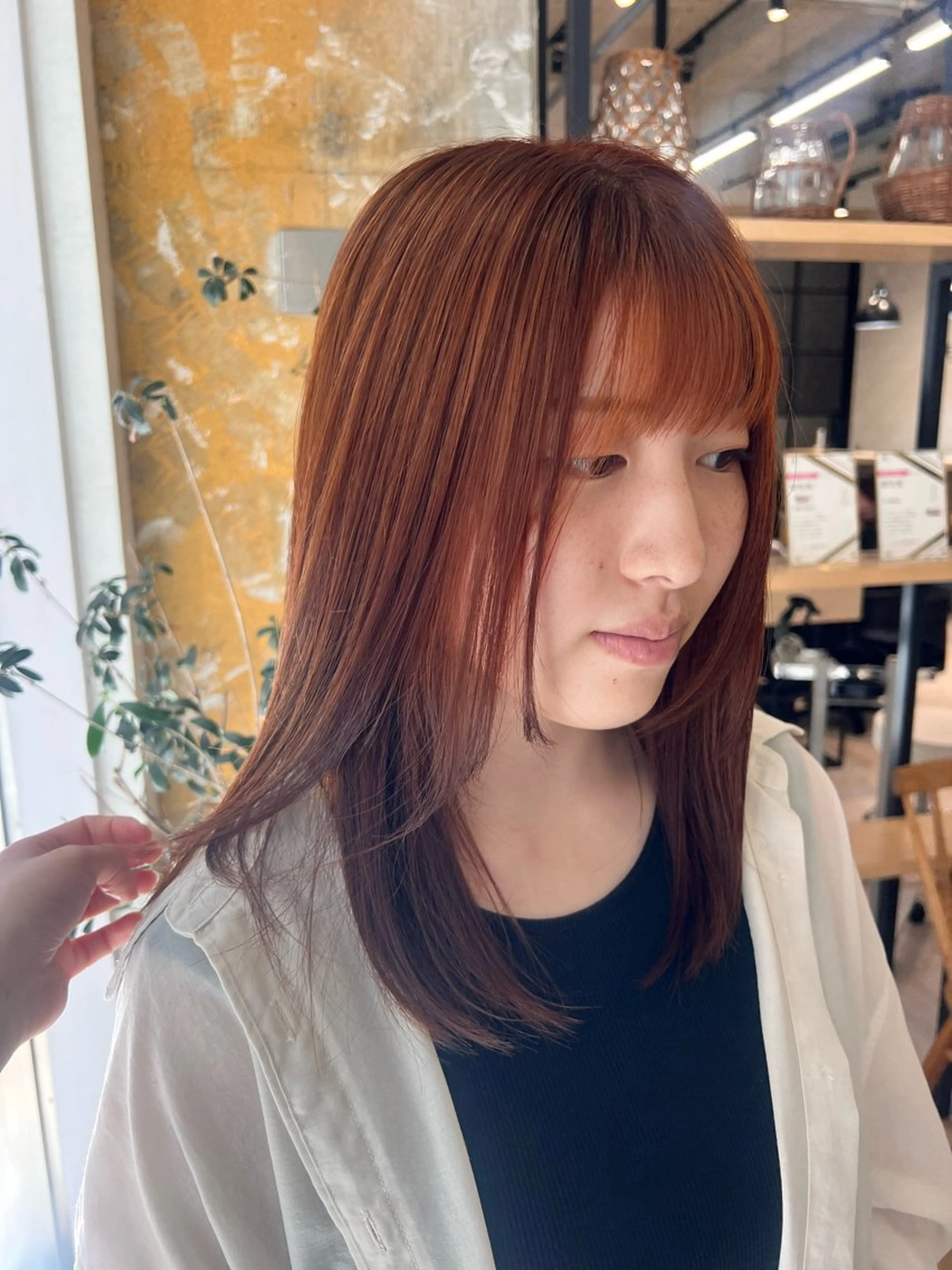 セミロング ヘアカラー トリートメント 髪質改善/ブリーチ ツヤ髪/shiinaのヘアスタイル