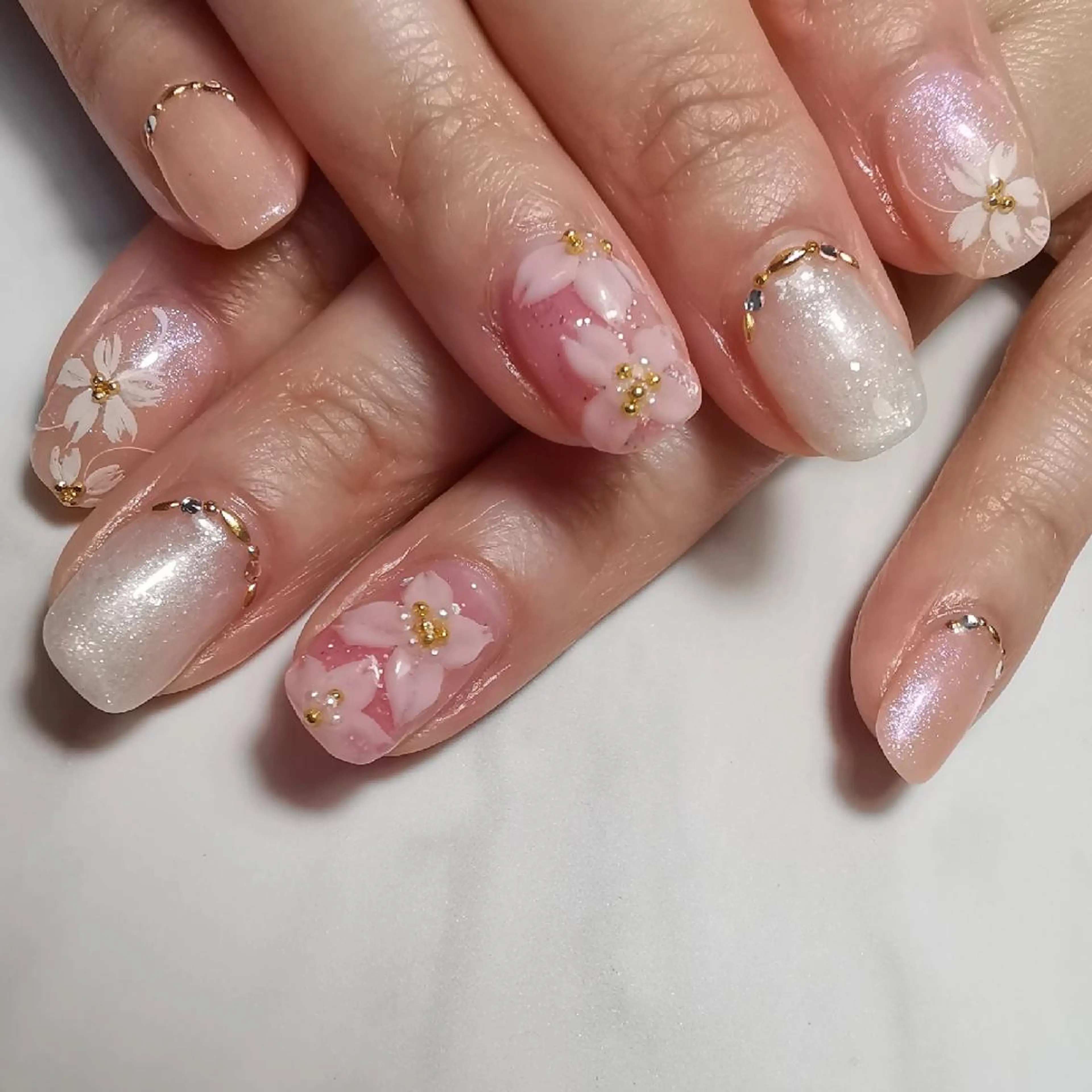 ネイル 桜ネイル ハンドネイル reve あやののネイルデザイン