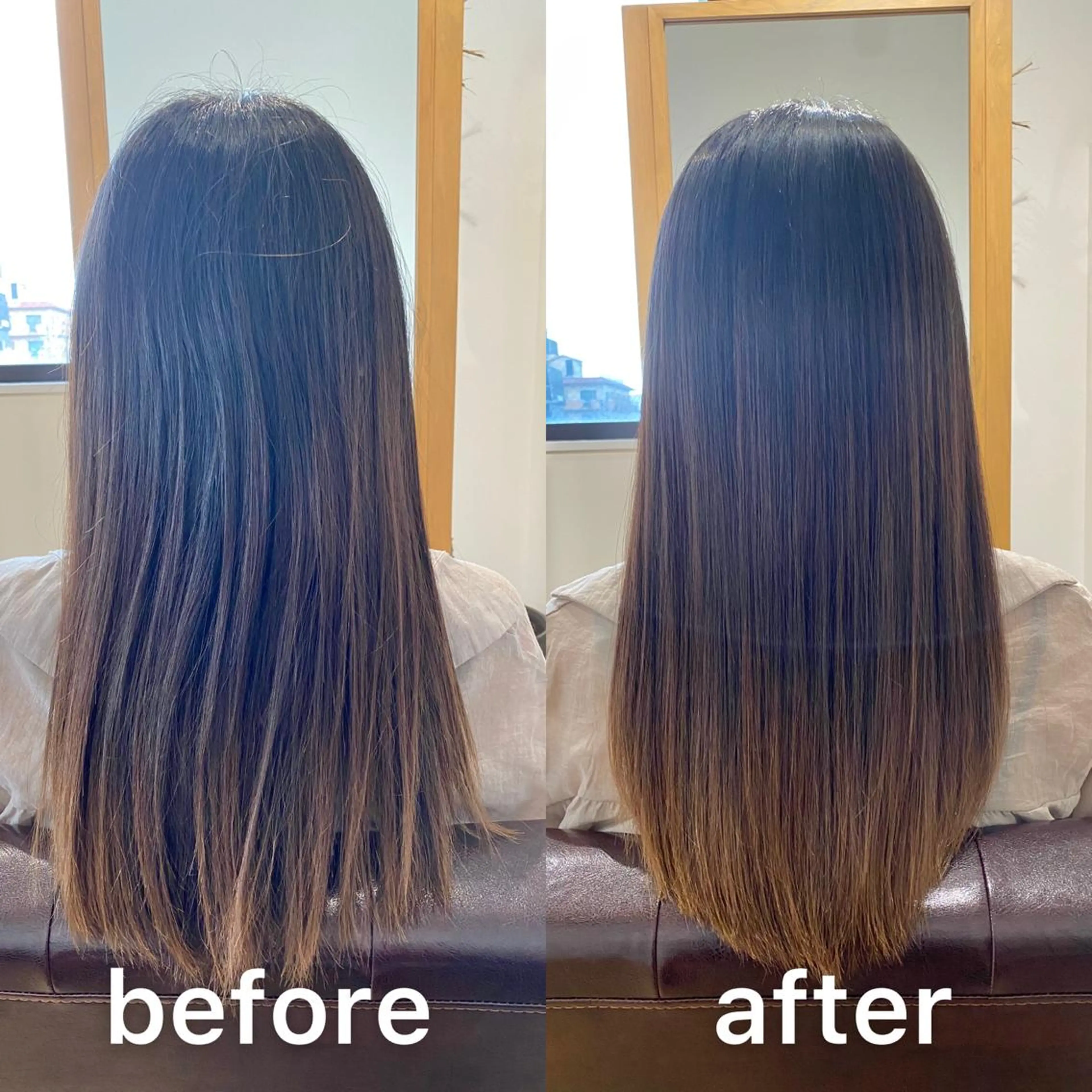 セミロング くせ毛 髪質改善 縮毛矯正 トリートメント KIZU 髪質改善 オカルト怪談のヘアスタイル