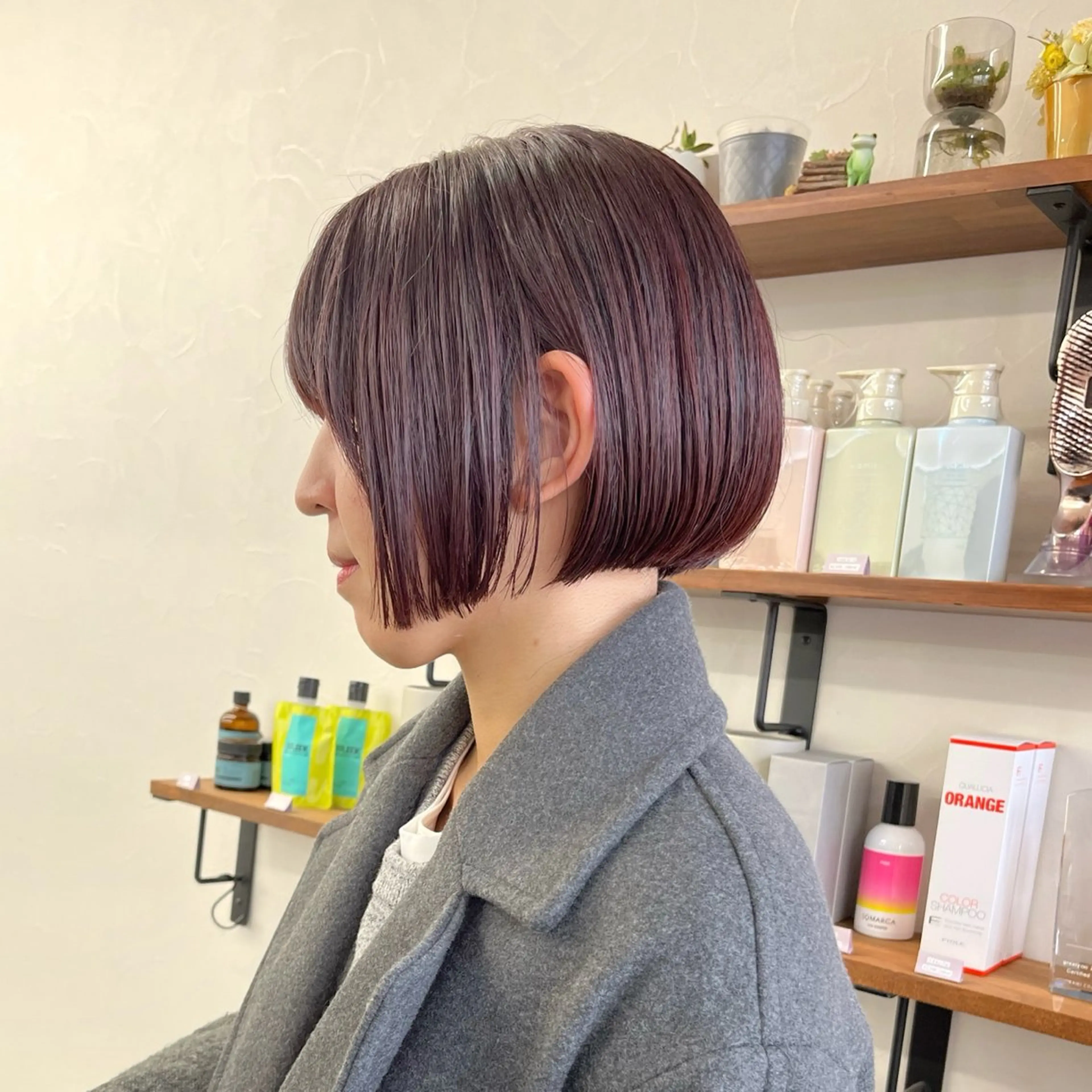 ショート カラー ブリーチ ブラウンカラー ブリーチなしカラー ボブ 髪質改善 カット ヘアカラー トリートメント 初めてのショート お任せください✂️のヘアスタイル