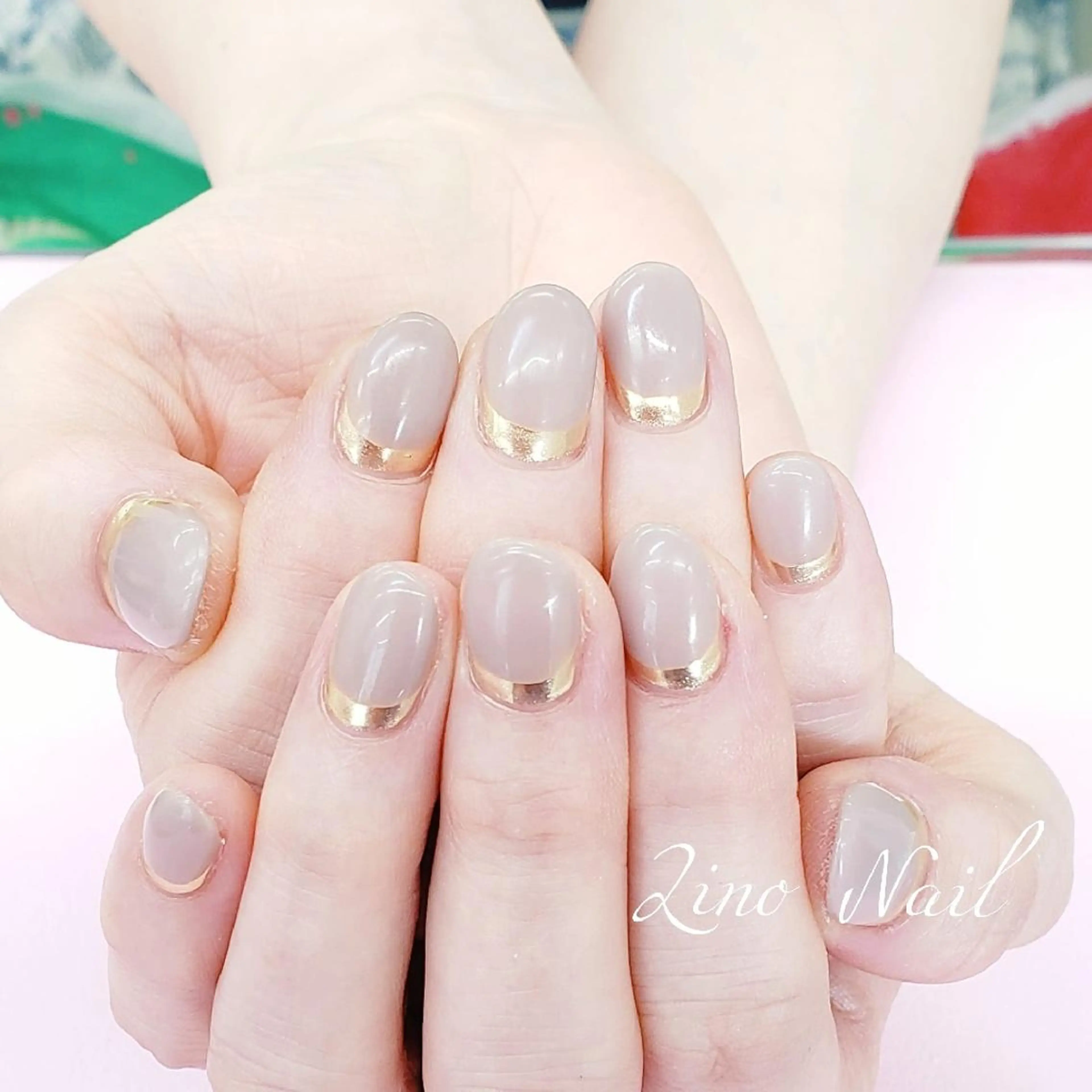 ネイル ジェルネイル ミラーネイル パラジェル シンプルネイル Lino Nailのネイルデザイン