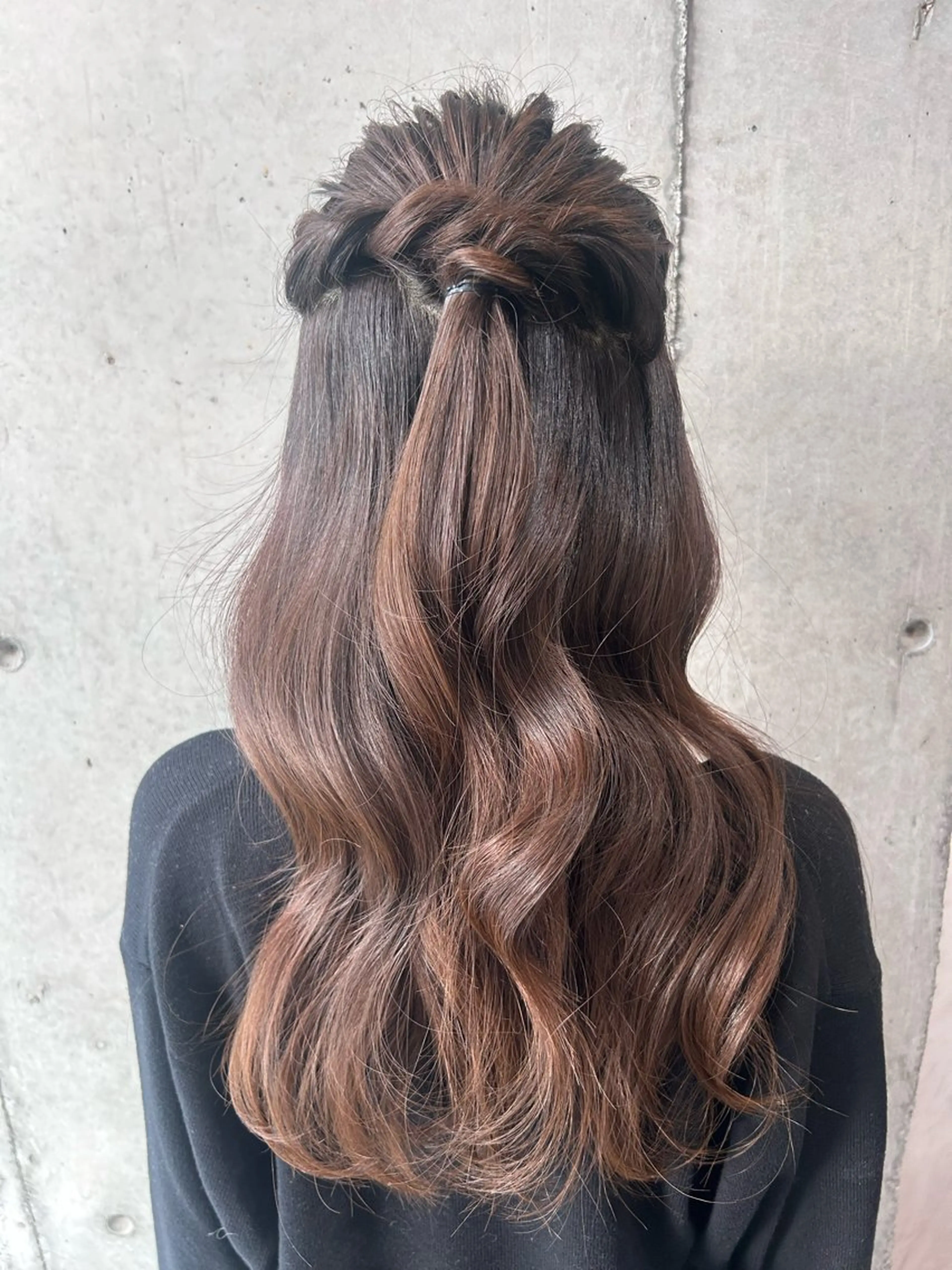 ロング ヘアアレンジ ハーフアップ 結婚式・ブライダル ヘアセット 池田 華怜のヘアスタイル