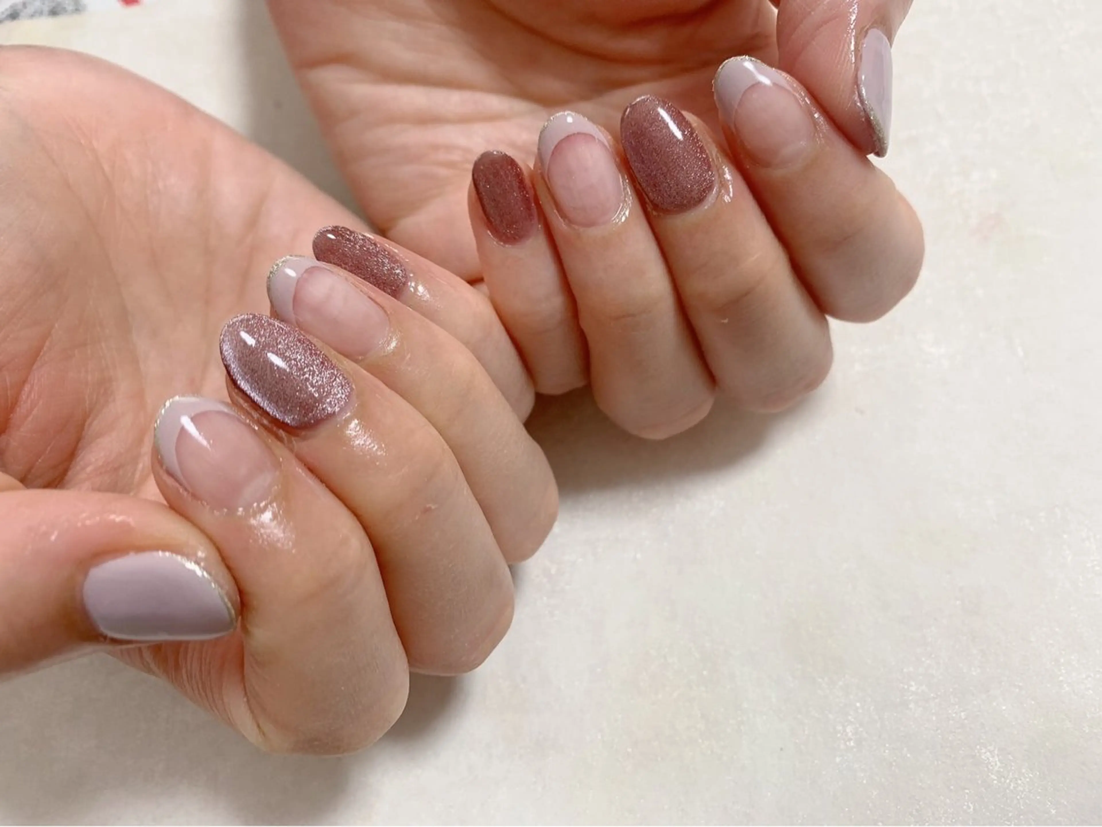 ネイル オーロラネイル フットネイル フレンチネイル ジェルネイル 韓国ネイル ハンドネイル Mogu nail 二子玉川のネイルデザイン