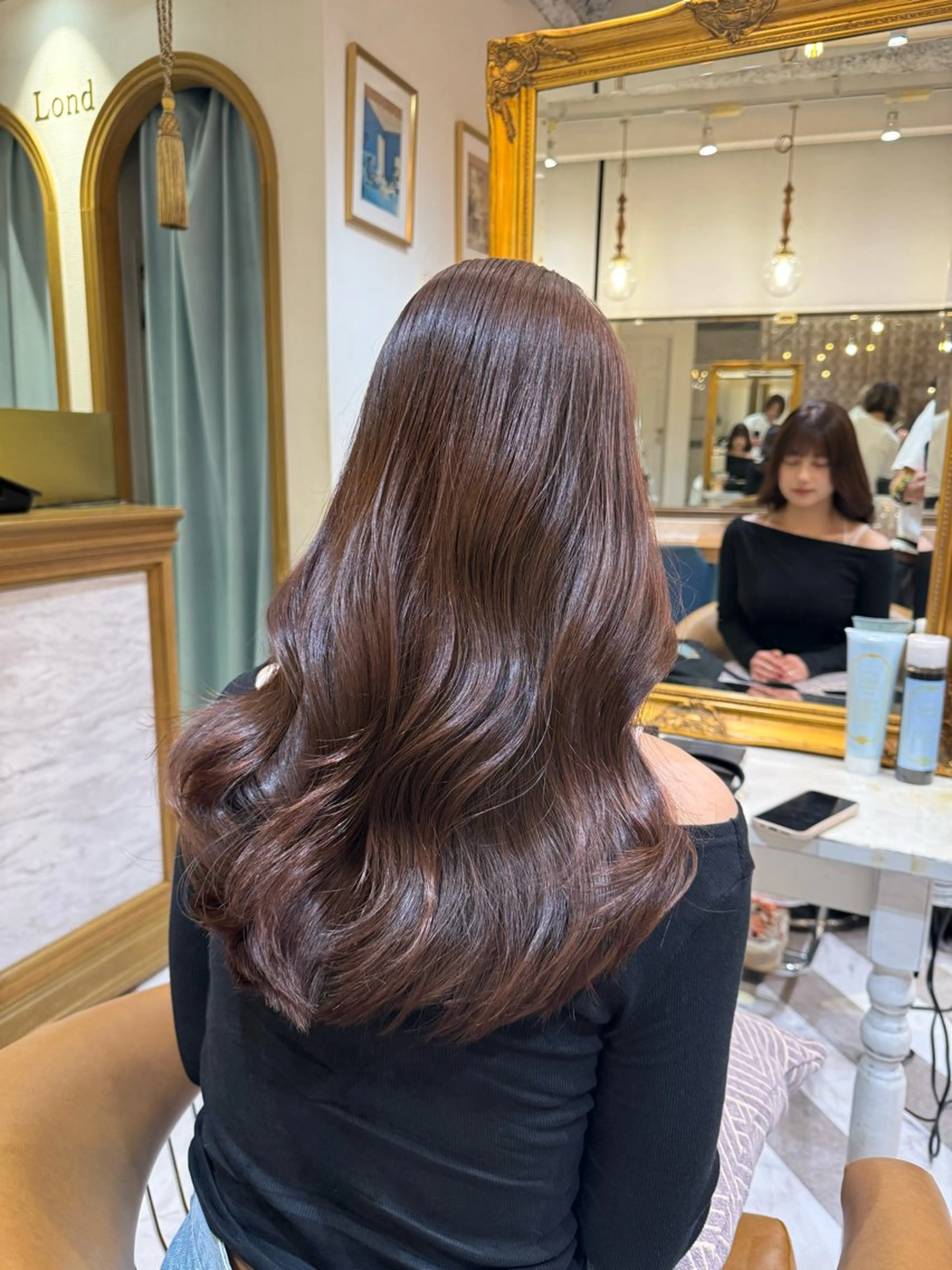 ミディアム カラー カット ヘアカラー トリートメント レイヤーカット /透明感カラー西田のヘアスタイル