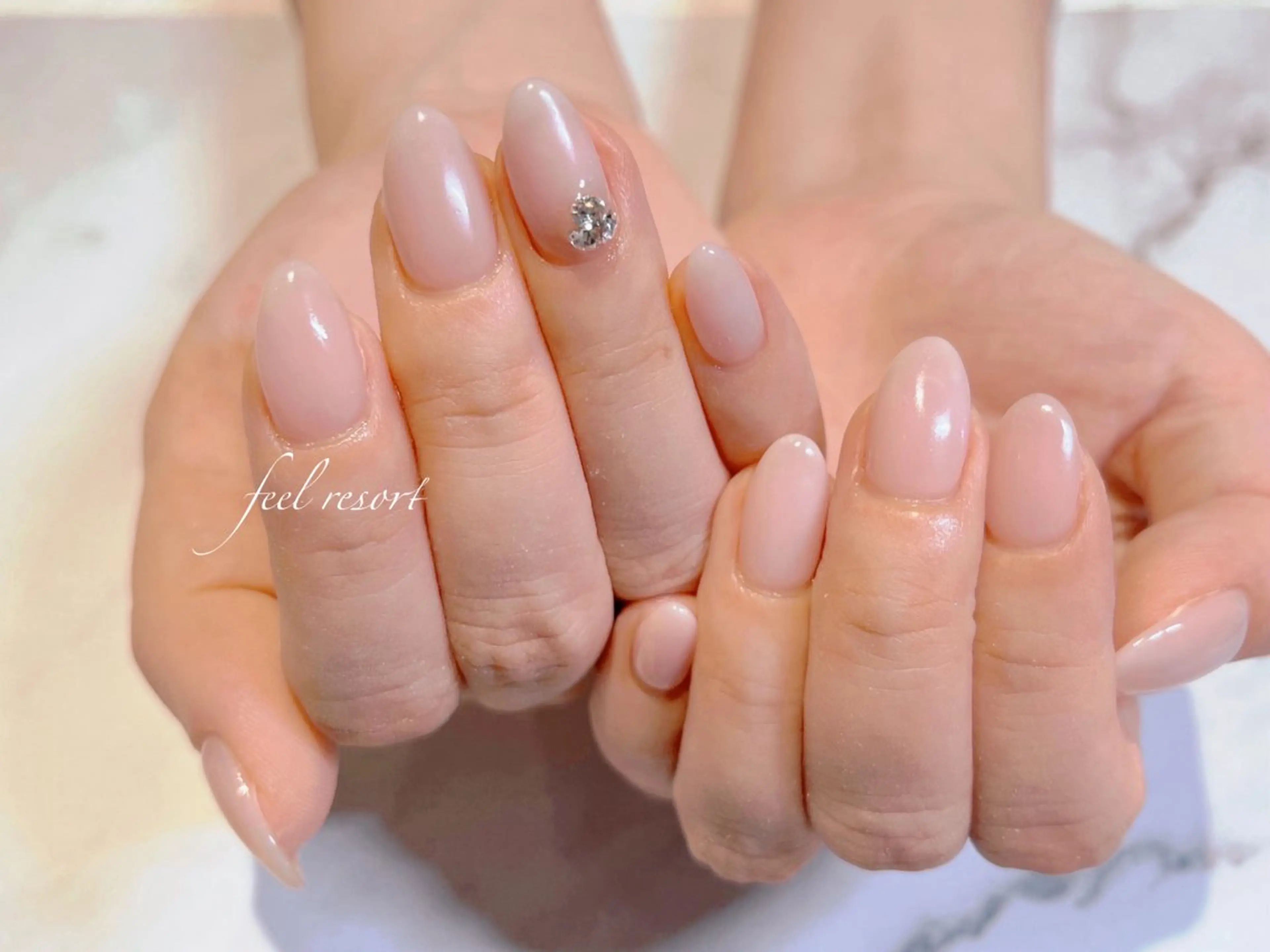 ネイル 長さ出し フットネイル フレンチネイル ジェルネイル ガラスフレンチ Lien(リアン) 銀座駅6分のネイルデザイン