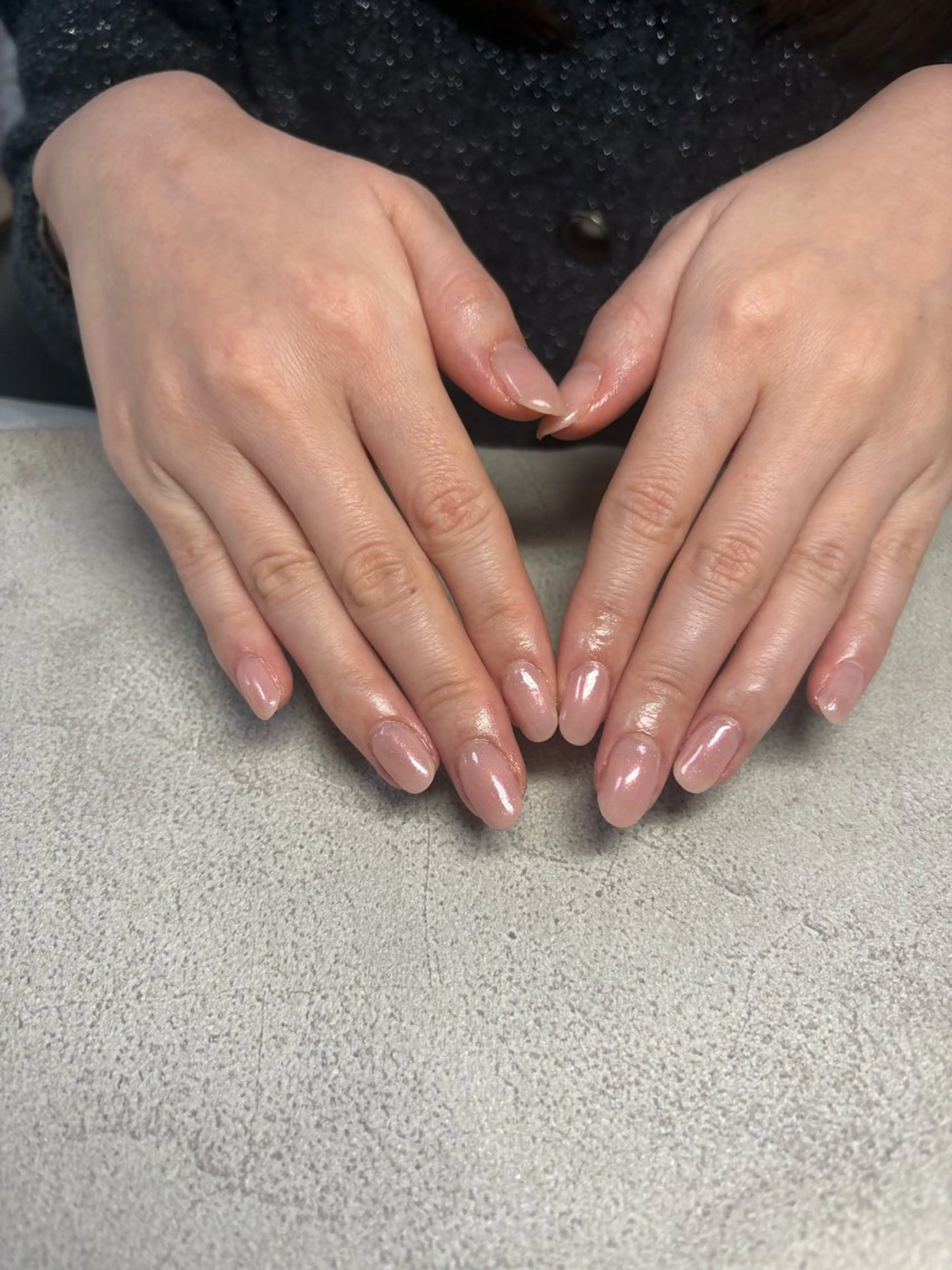 ネイル オーロラネイル チークネイル ラメ(グリッター) ピンク ハンドネイル Nail Head Spa Fortuna所属・Fortuna Mihoのネイルデザイン