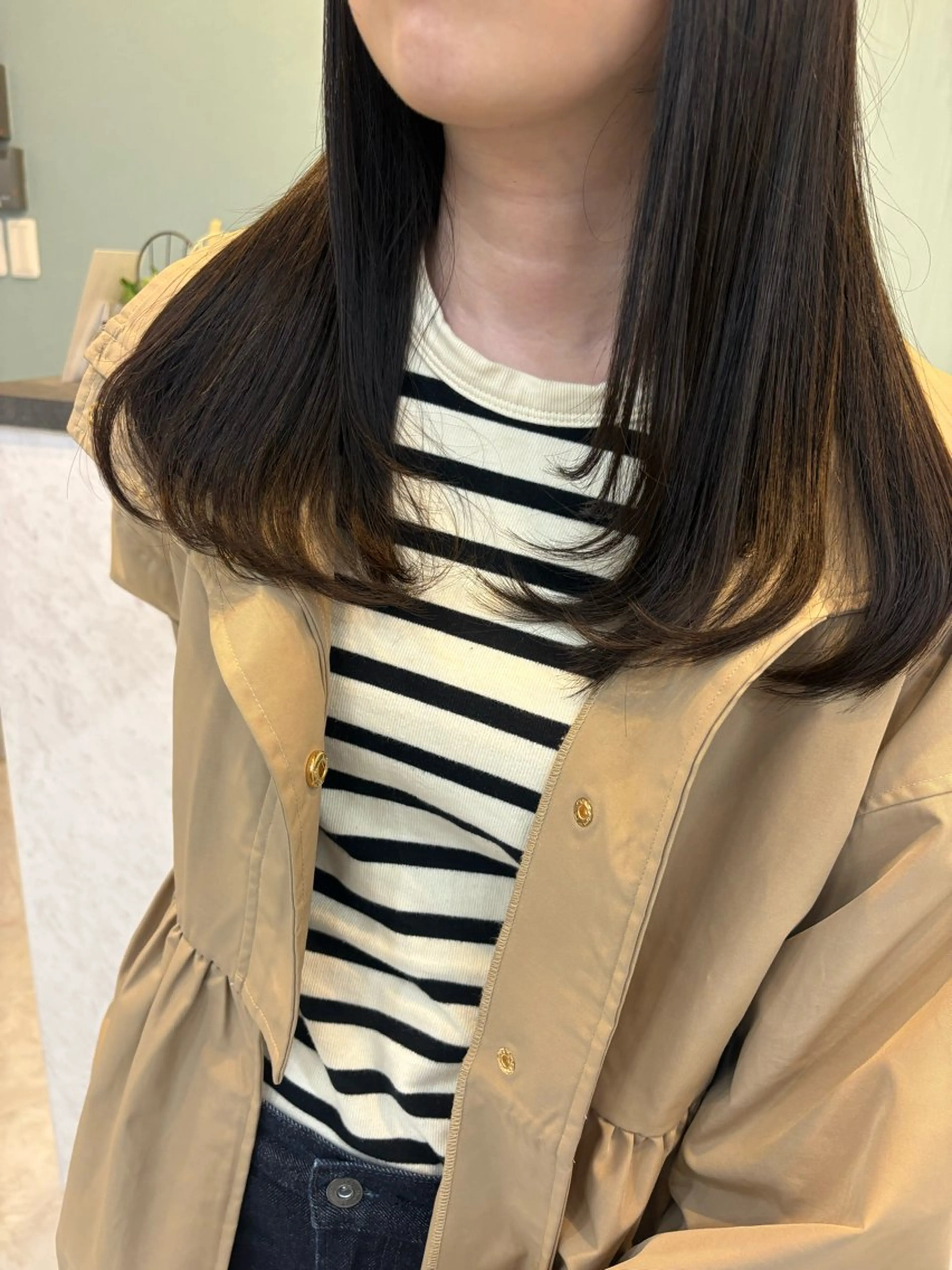 セミロング カラー 暗髪艶カラー/ 髪質改善TR/maiのヘアスタイル