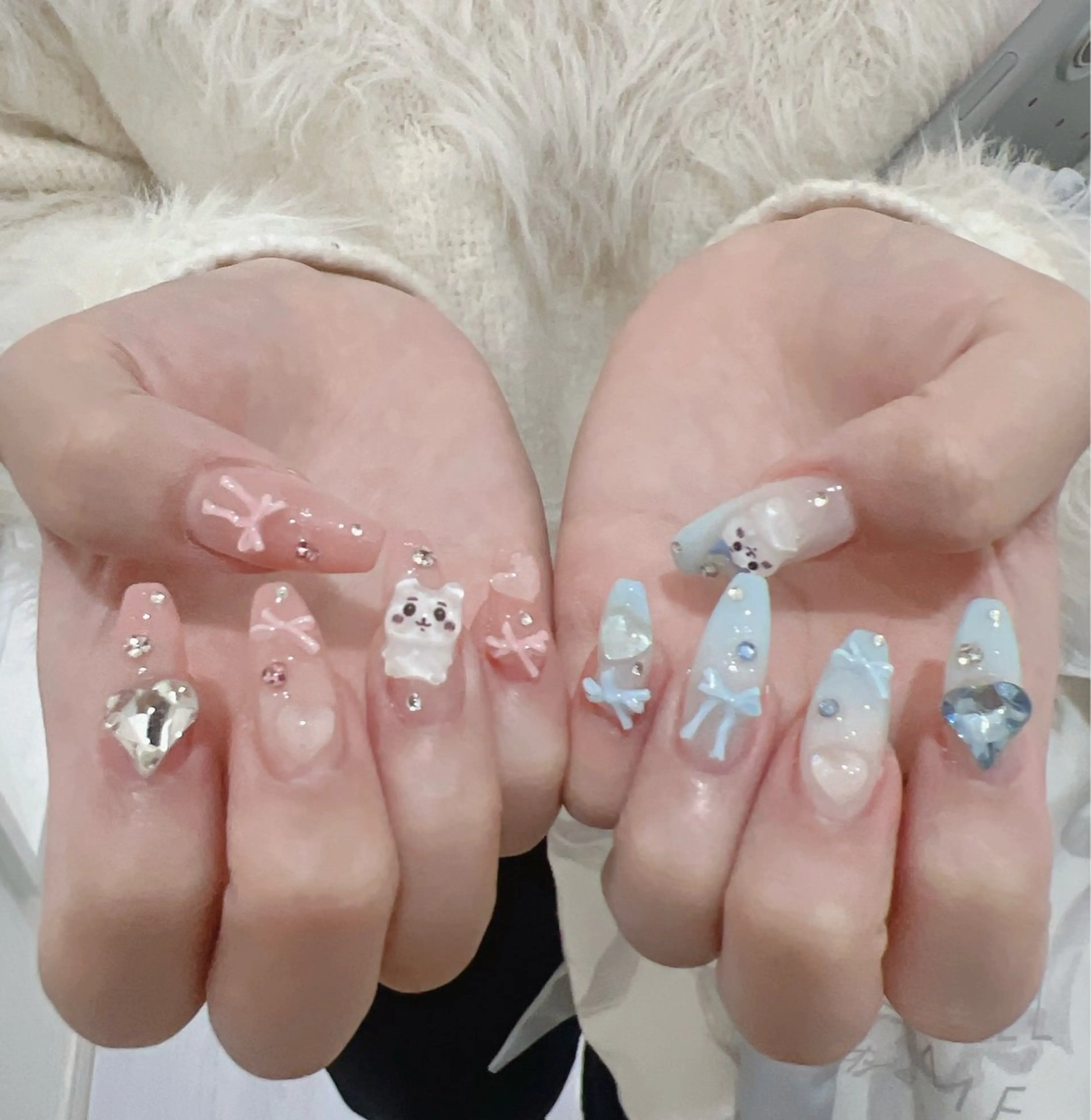 ネイル 長さ出し グラデーション 卒業式 キラキラネイル マグネットネイル ハンドネイル Lee Nails チップ長さだし専門店のネイルデザイン