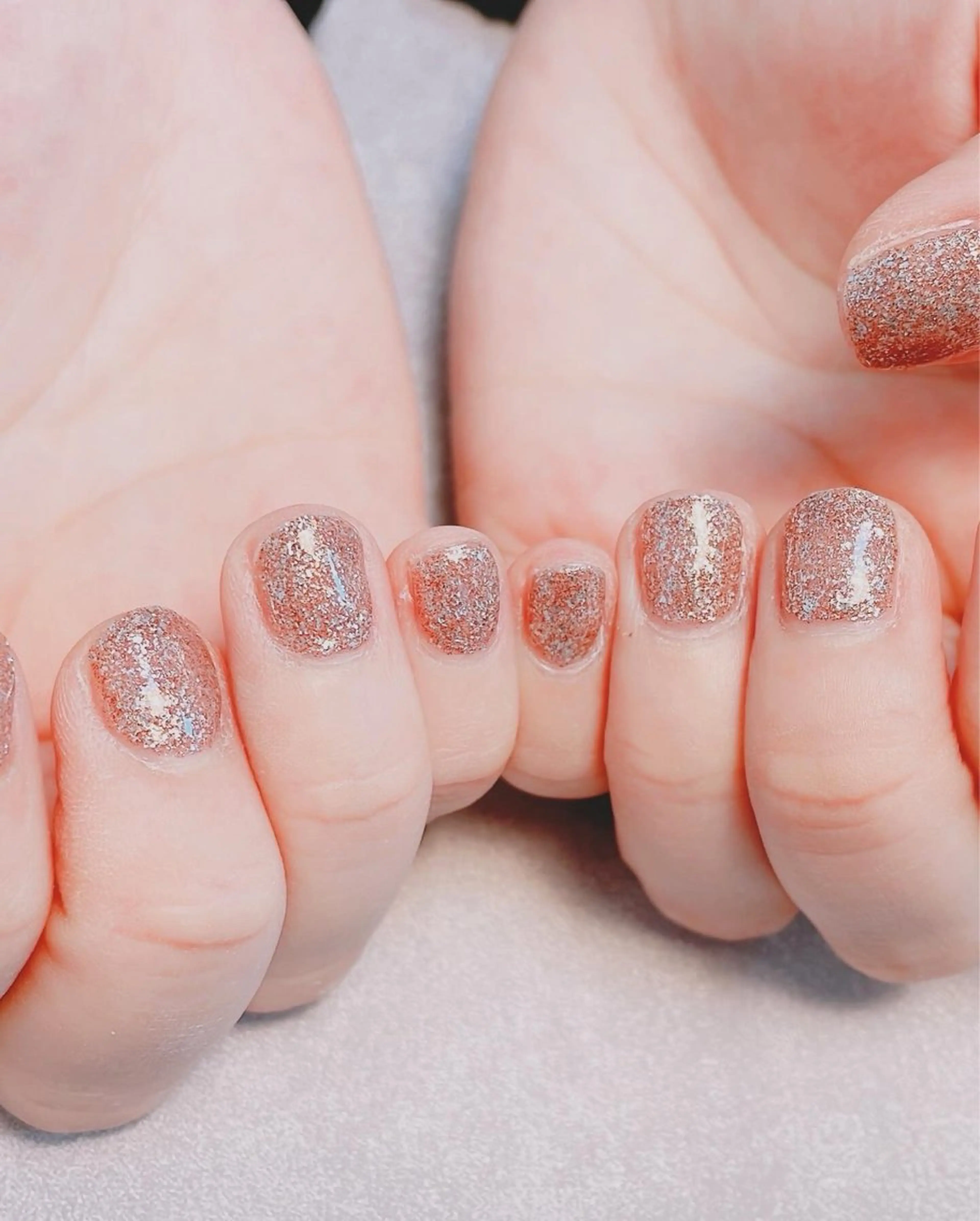 ネイル ラメ(グリッター) ワンカラーネイル ショートネイル ネイルサロン leafyのネイルデザイン