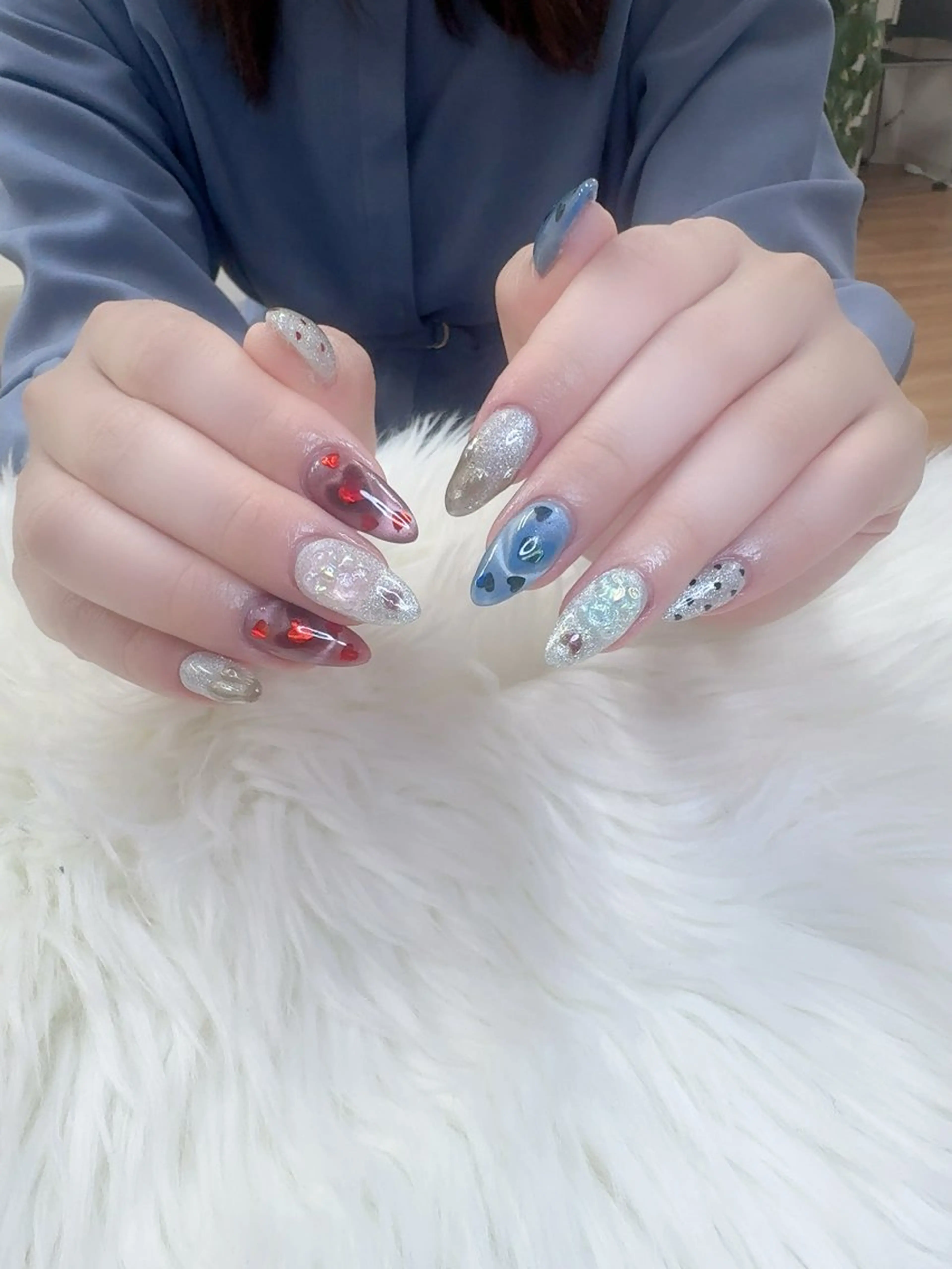 ネイル フレンチネイル 韓国ネイル マグネットネイル ニュアンスネイル オフィスネイル ハンドネイル Mlan Nailのネイルデザイン