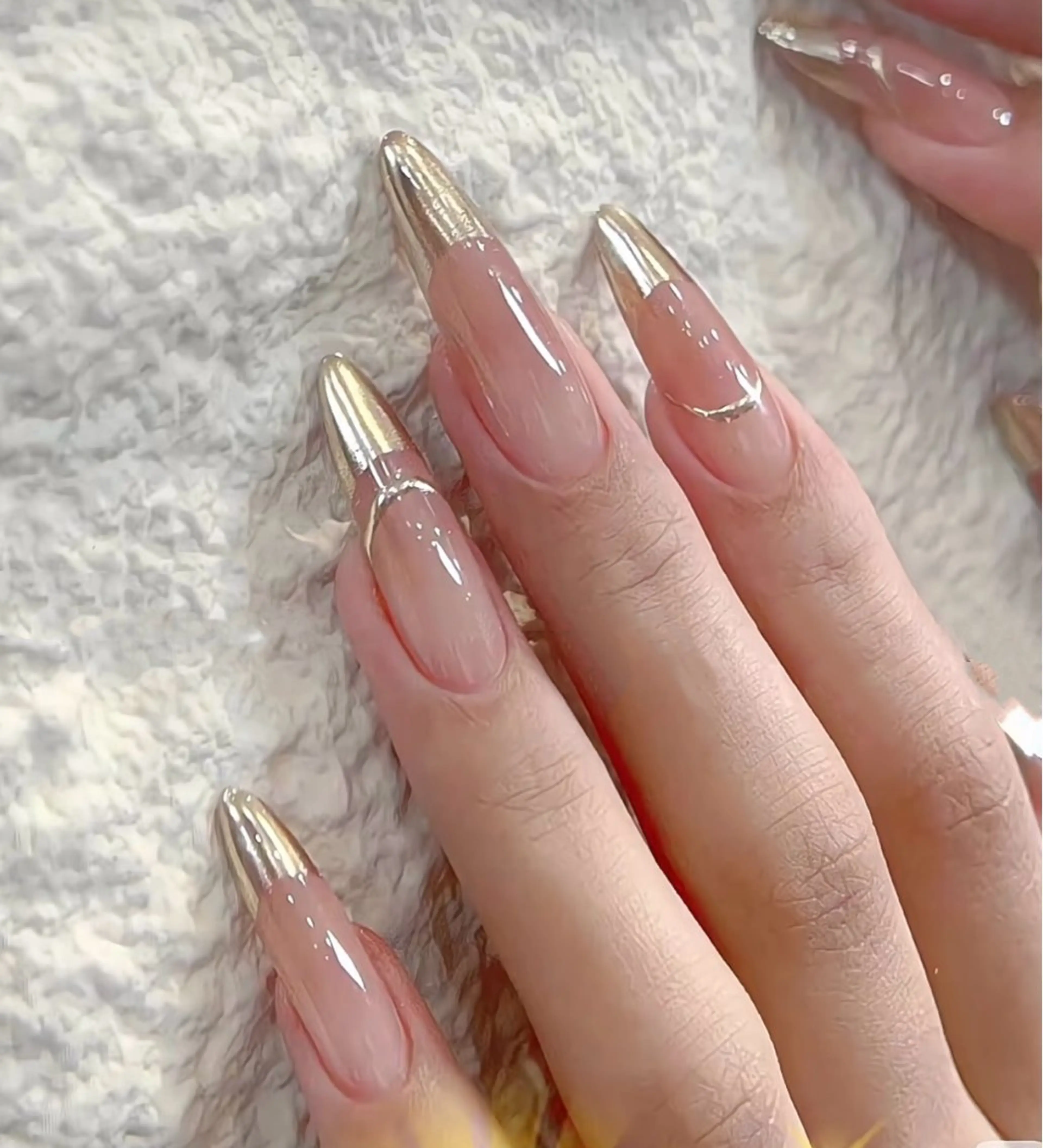ネイル フレンチネイル ミラーネイル BabyYouMi nailのネイルデザイン