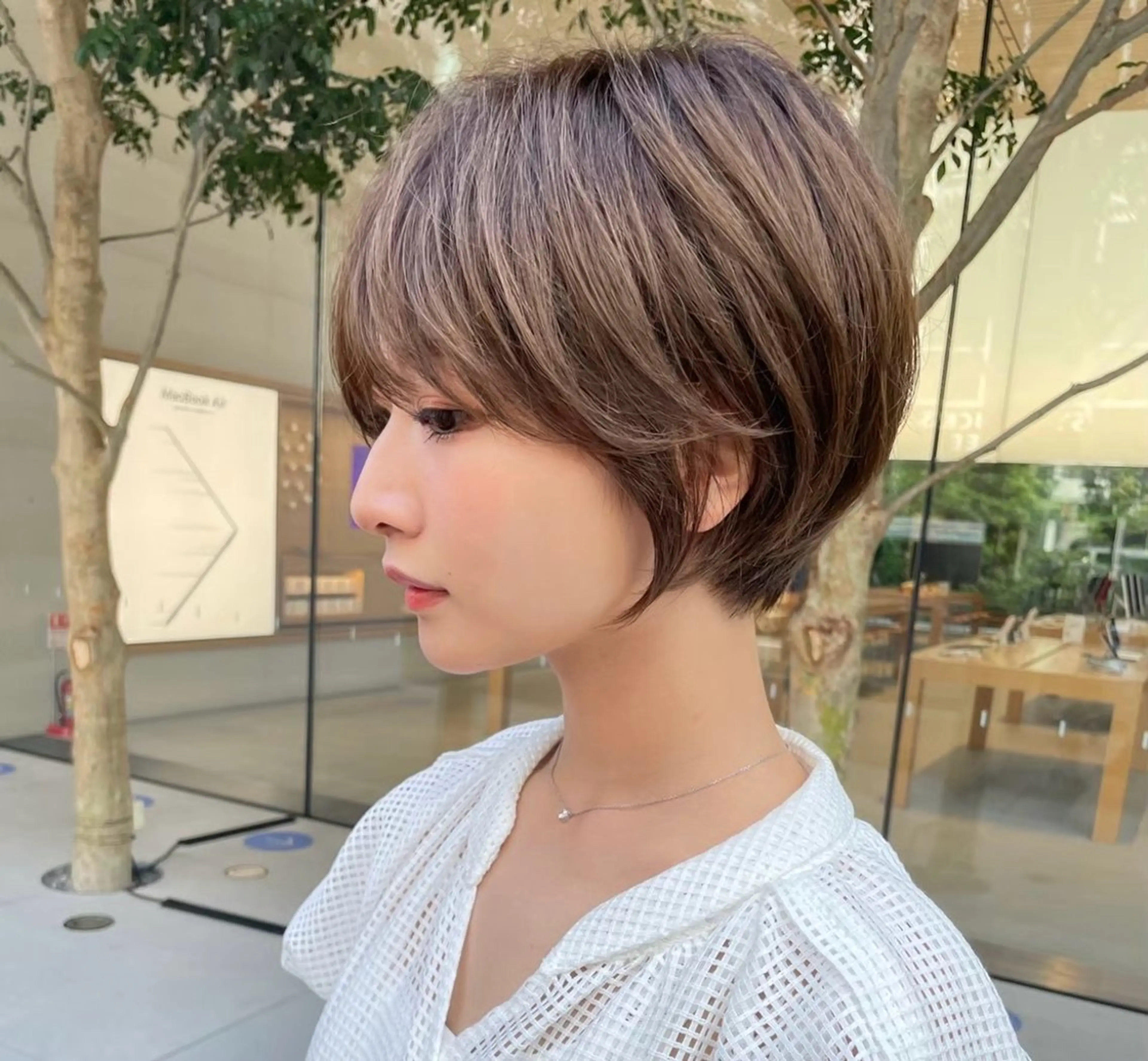 ショート カラー ショートボブ アッシュ 透明感カラー ボブ ショートヘア 👑白髪ケア👑 ウメダナオヤのヘアスタイル