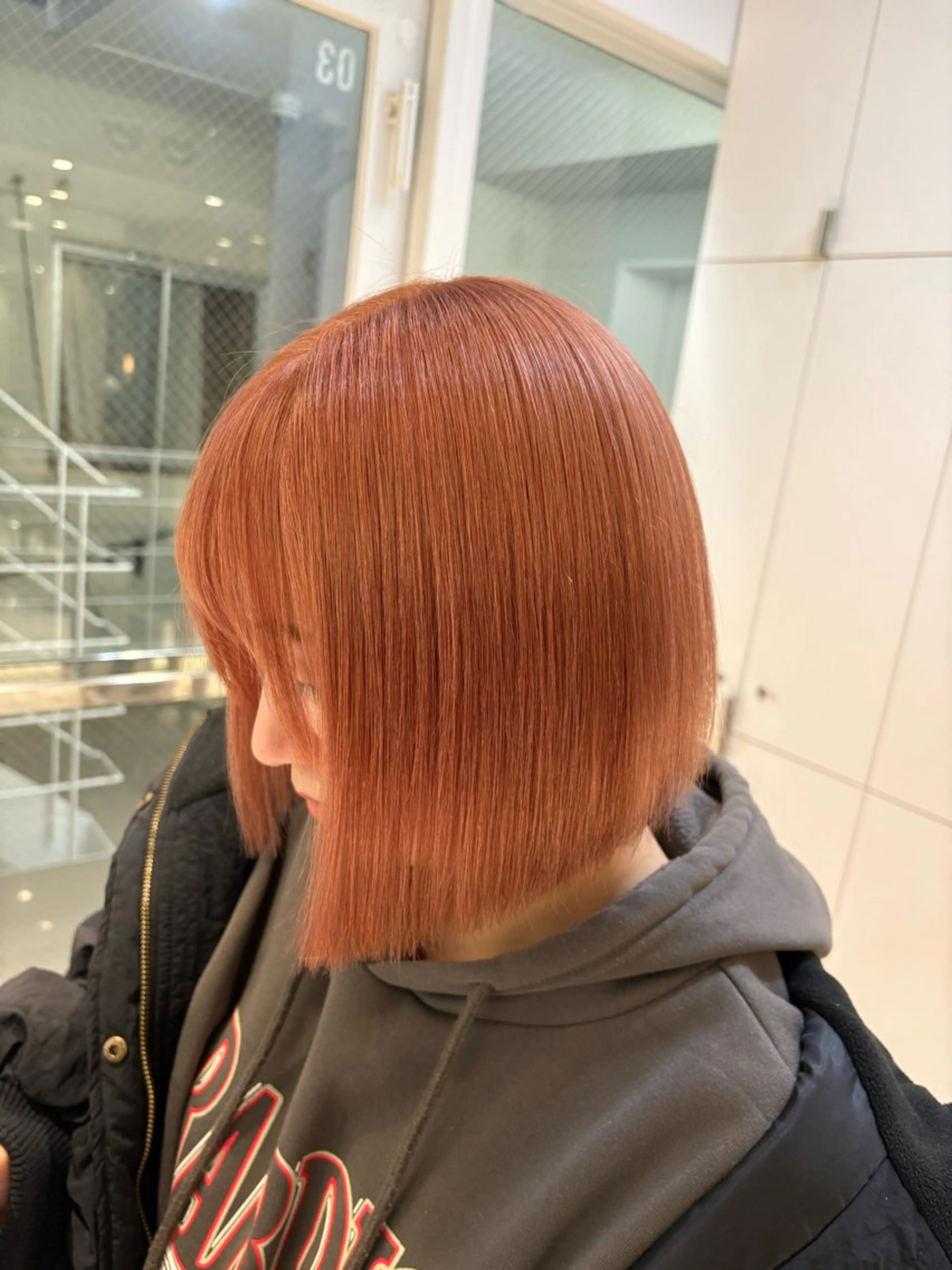 ショート カラー ヘアアレンジ ベージュカラー オレンジ オレンジベージュ ピンクカラー ピンクオレンジベージュ 《暖色/韓国hair 》🇰🇷桑原ユキネのヘアスタイル