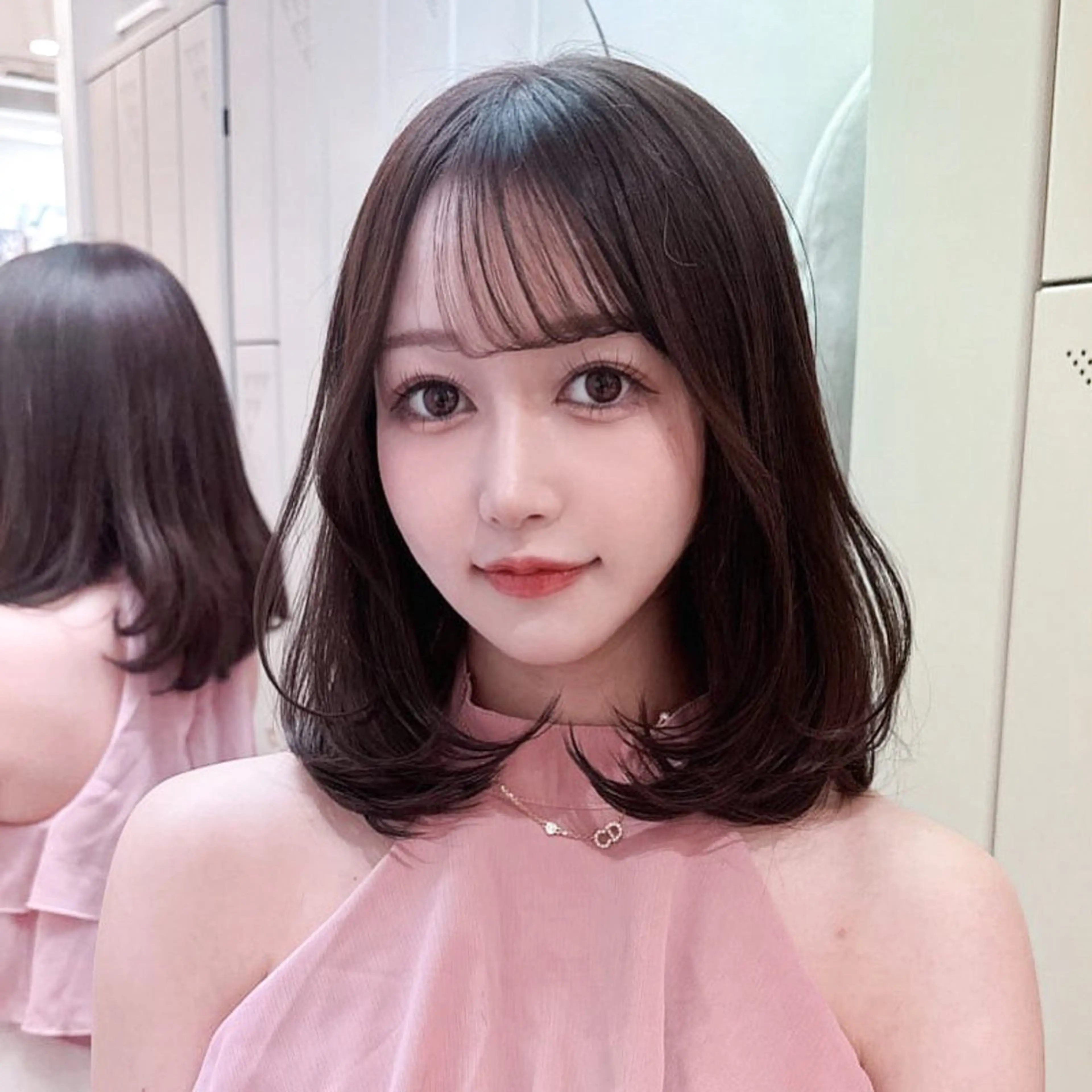 ミディアム 韓国ヘア♡ 顔まわりカットayaのヘアスタイル