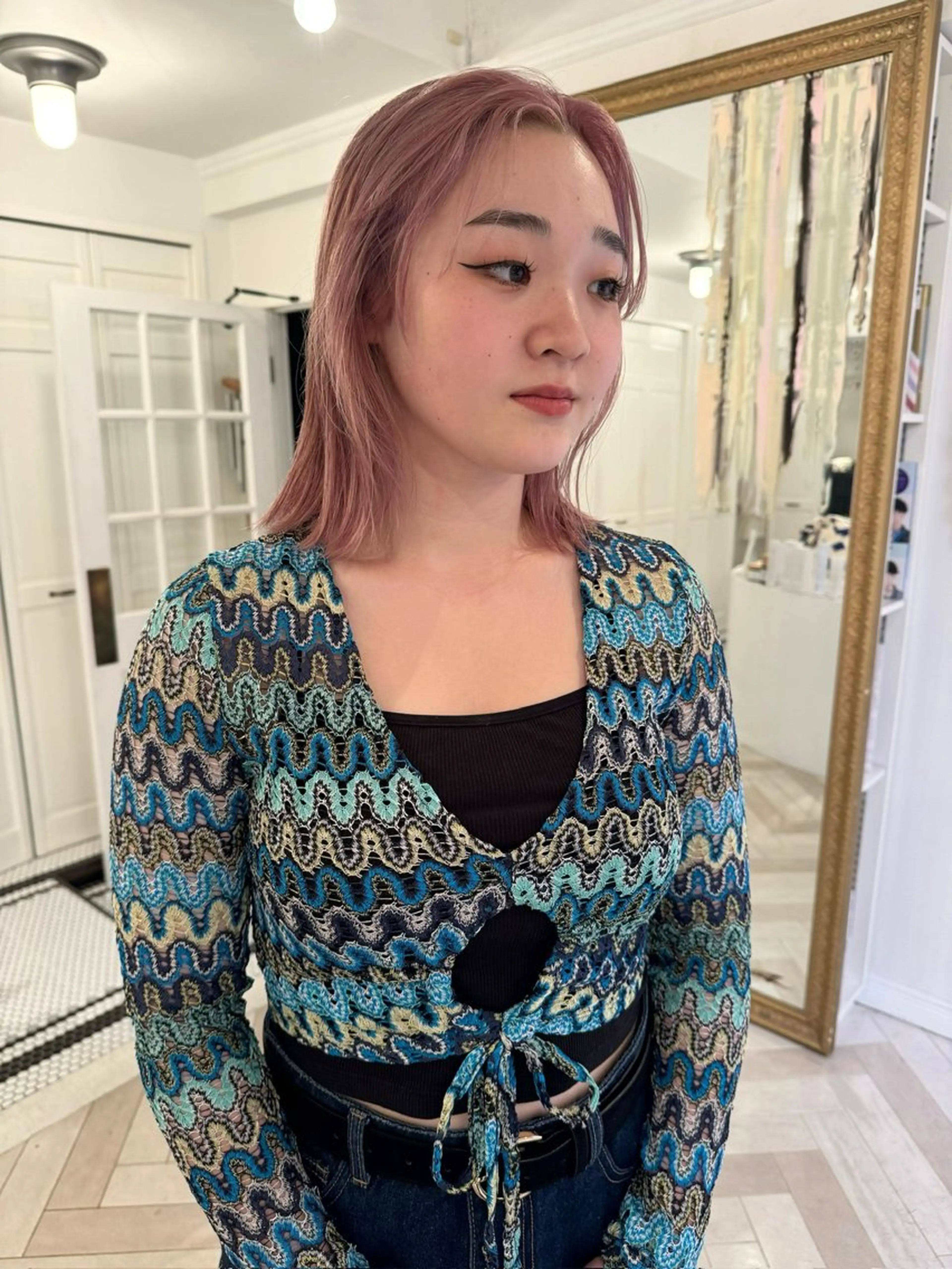 カラー ヘアカラー ブリーチカラー🎀 韓国風/寺門美優のヘアスタイル