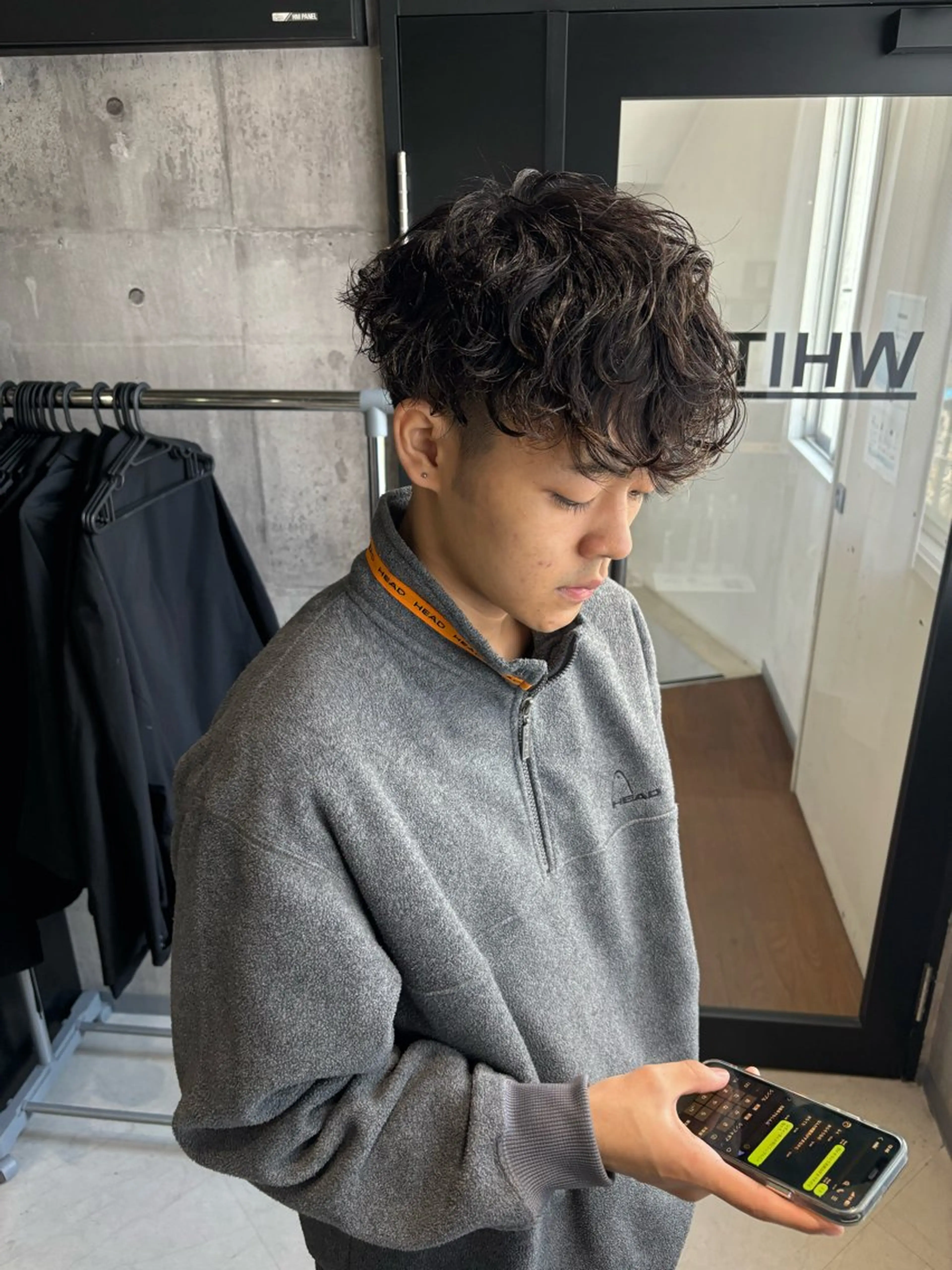 パーマ メンズ メンズパーマ スペインカール _white【京橋店】所属・_WHITE / KENTOのヘアスタイル