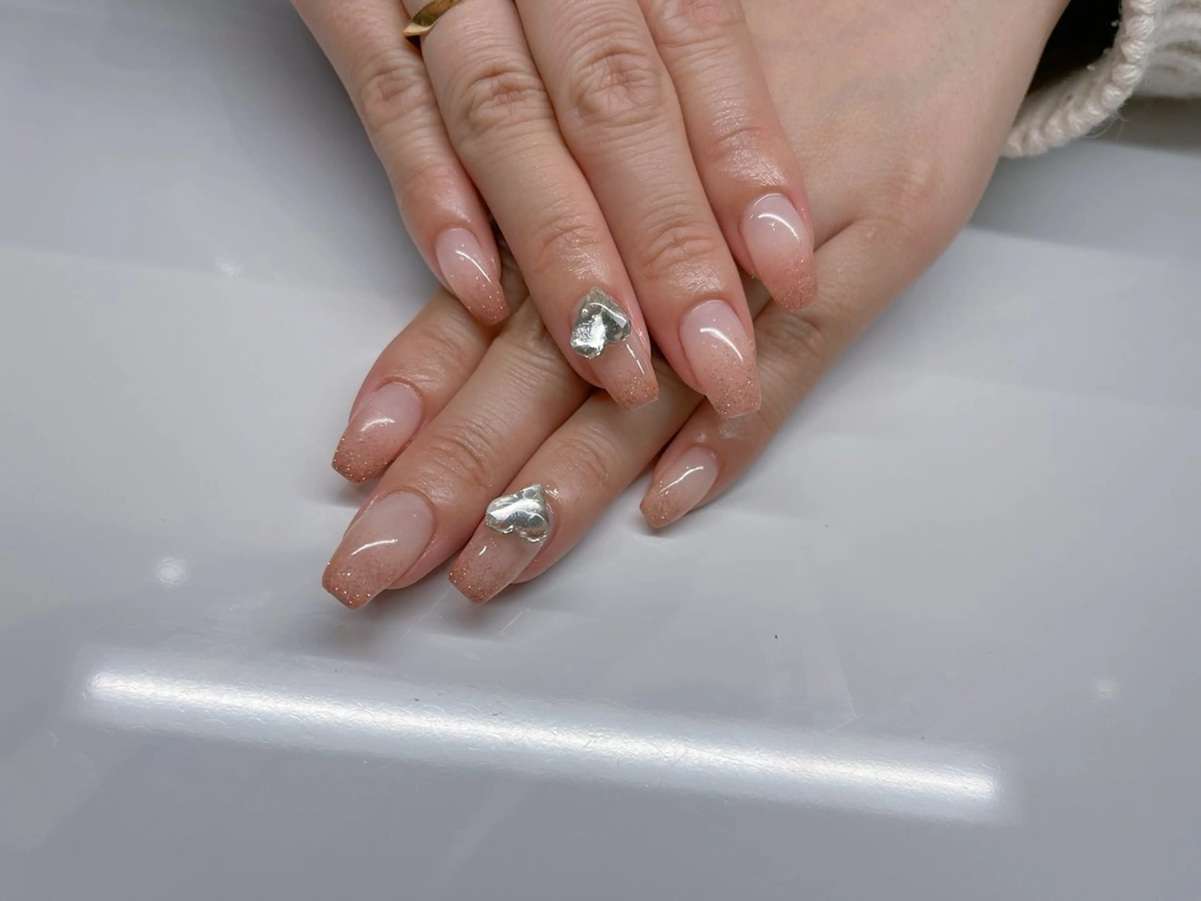 ネイル フレンチネイル ガラスフレンチ ロングネイル マグネットネイル ニュアンスネイル ハンドネイル XIMINANAIL SALON堀江店のネイルデザイン