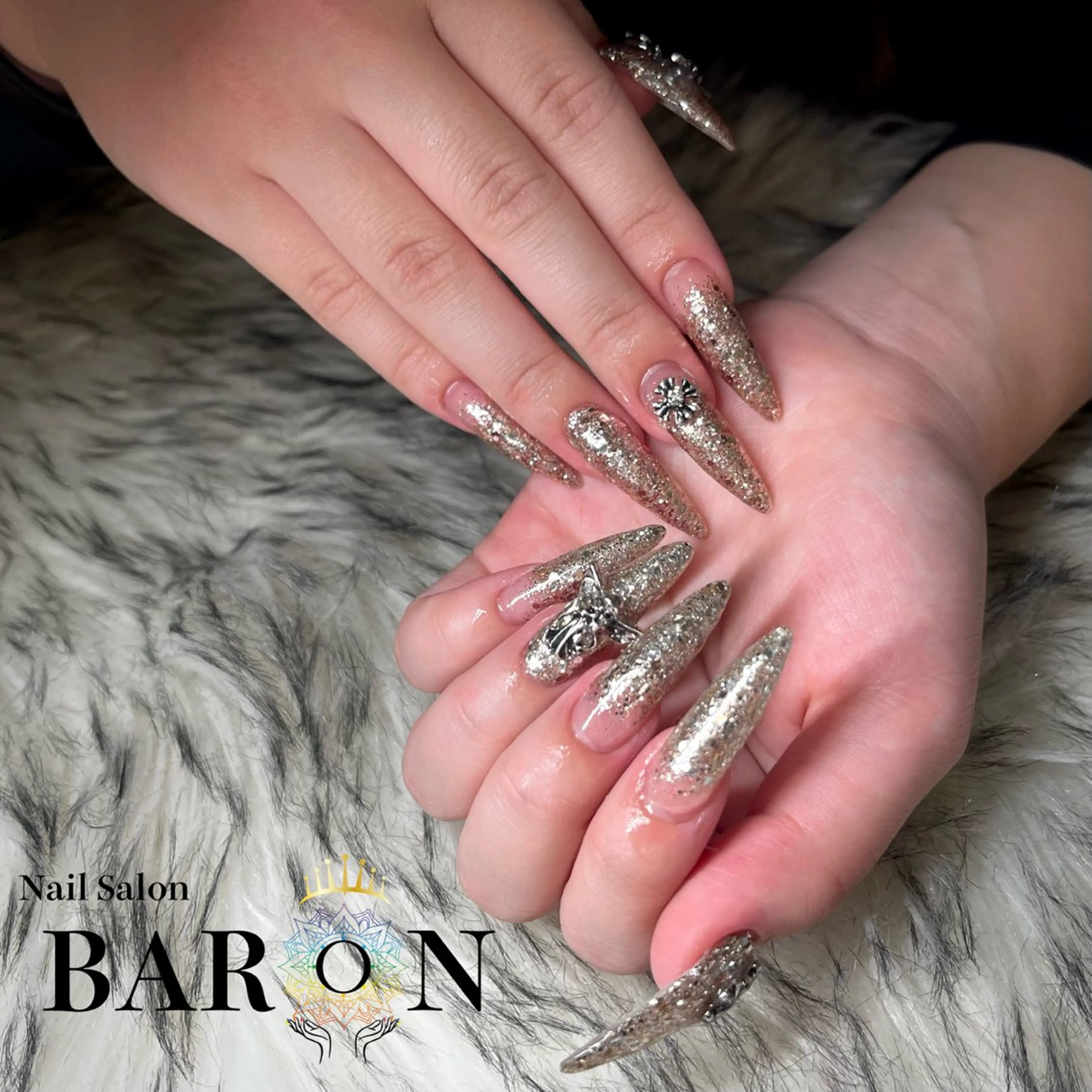 ネイル キラキラネイル ハンドネイル ☆SAKI☆ BARON 店長のネイルデザイン