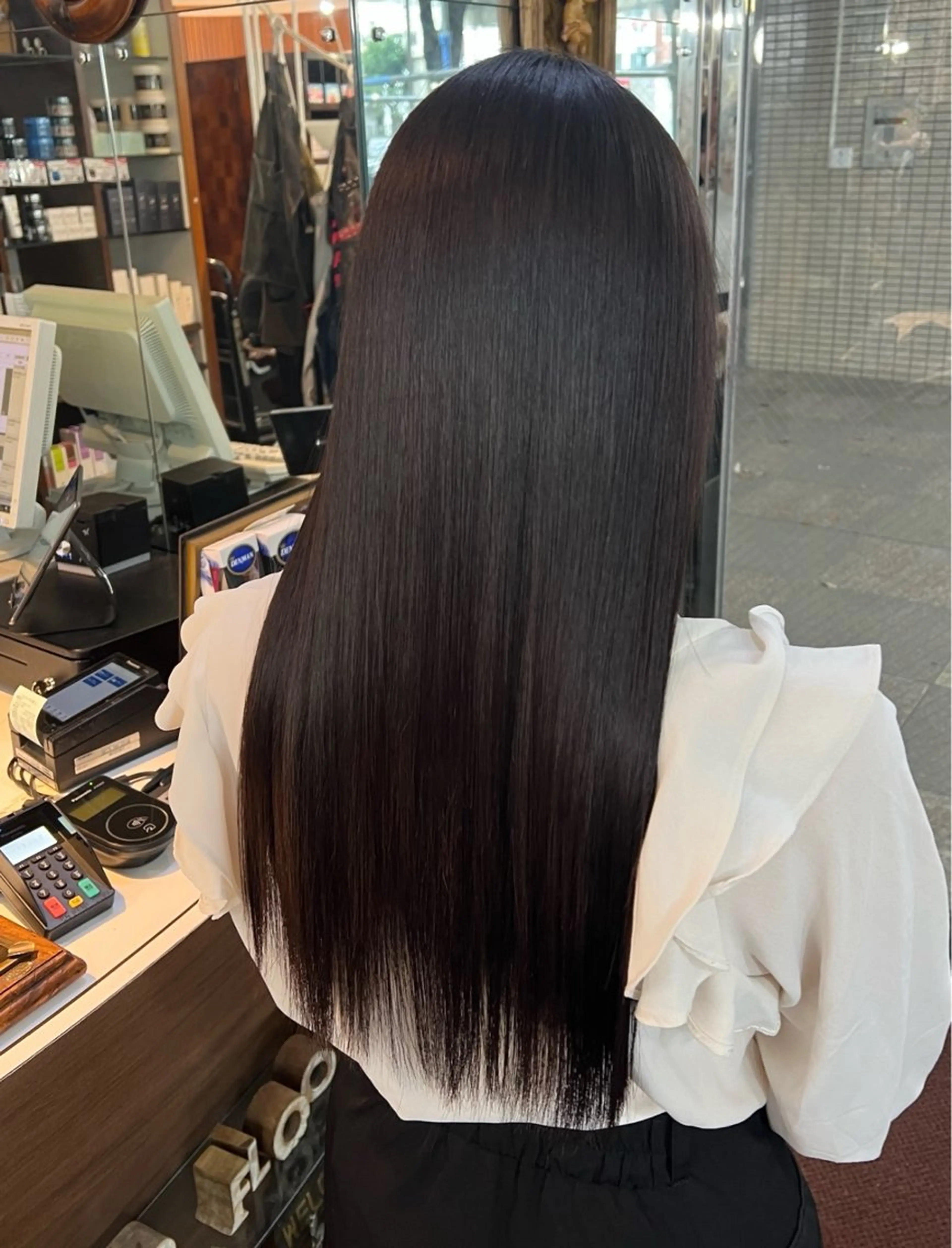 ロング 縮毛矯正 デザインカラー/ ブリーチ/コーンロウのヘアスタイル