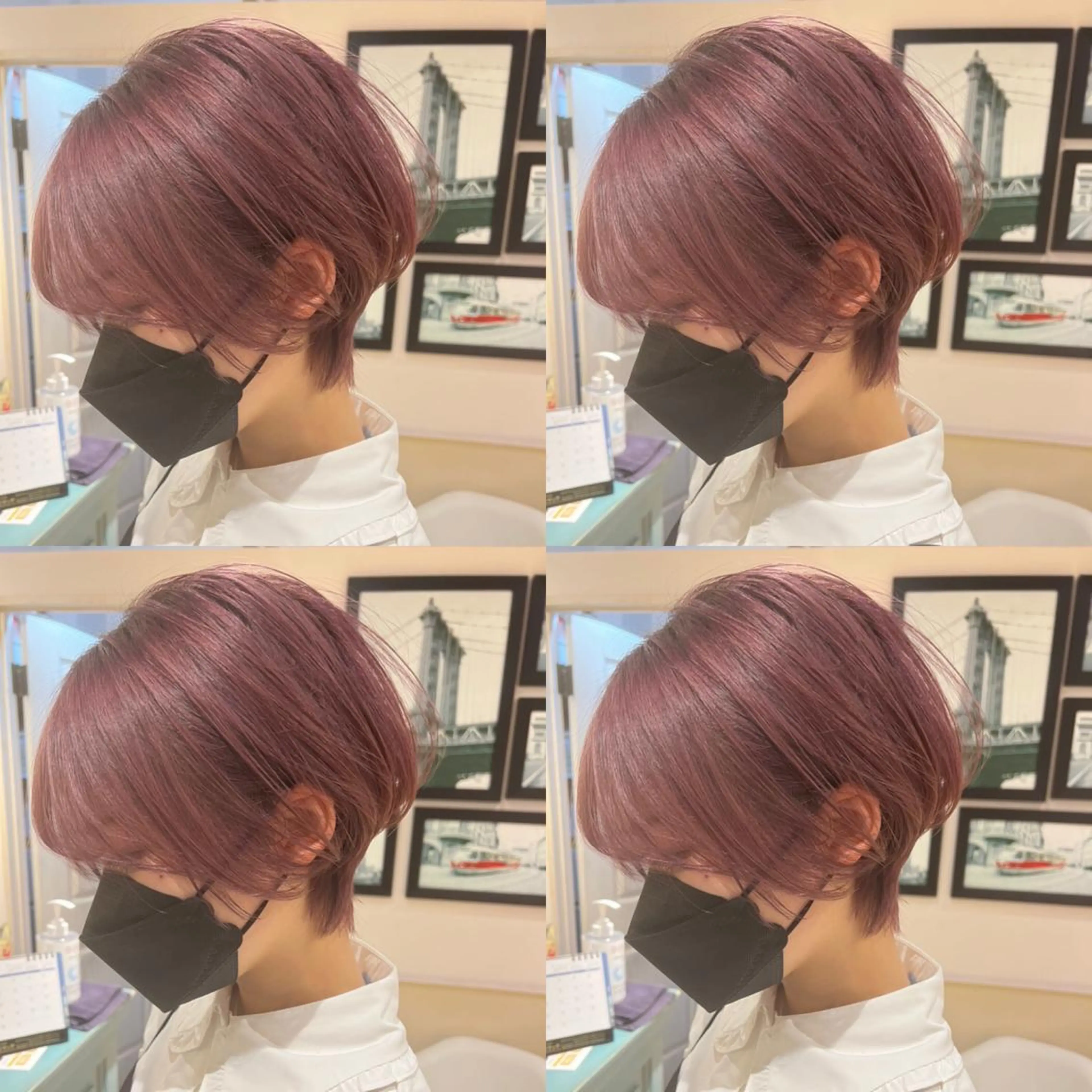 ショート カラー ピンクカラー レイヤー×髪質改善 マネージャー安藤光司のヘアスタイル