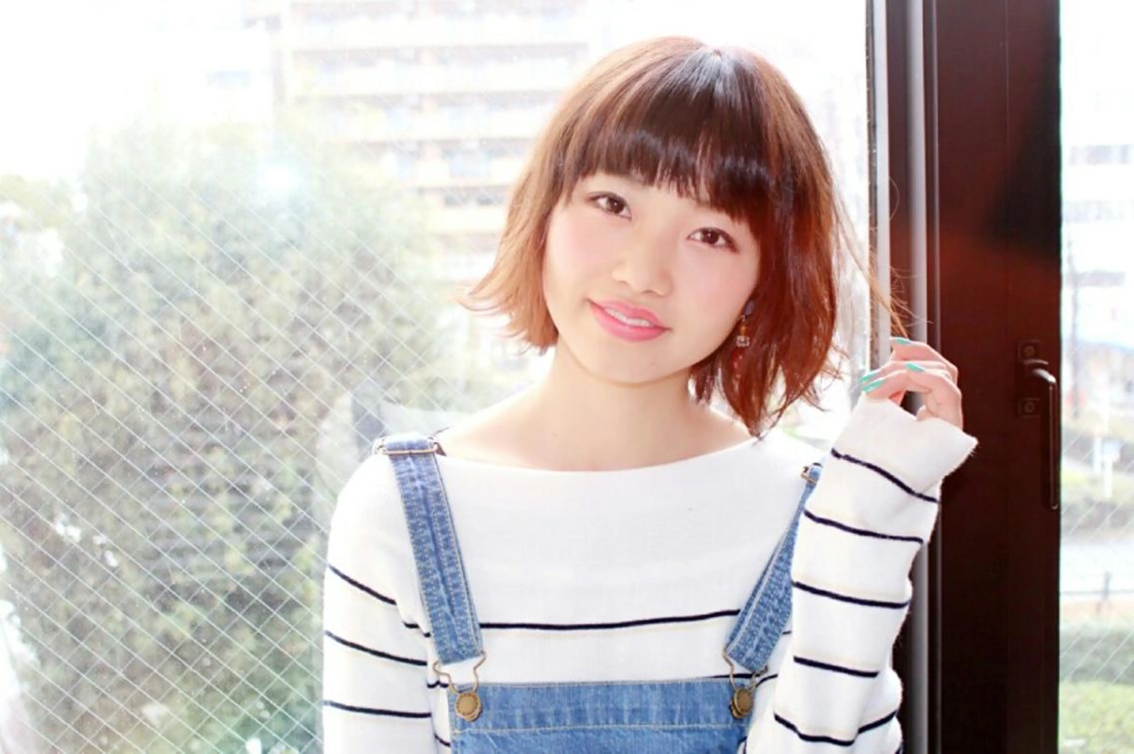 ミディアム パーマ カラー 切りっぱなしボブ ボブ スタイル 相模大野のヘアスタイル