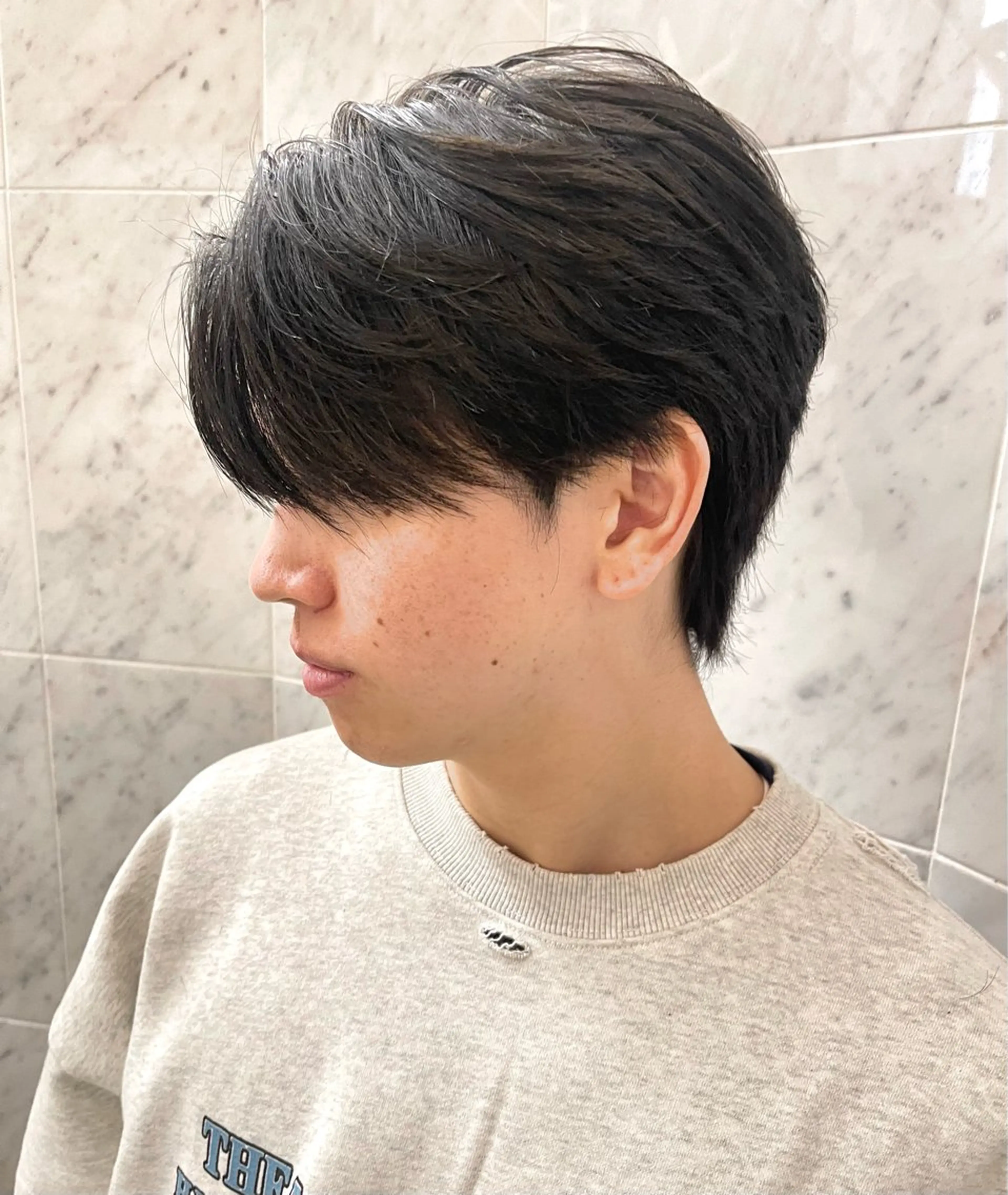 自然な毛流れニュアンスパーマ×カットの写真