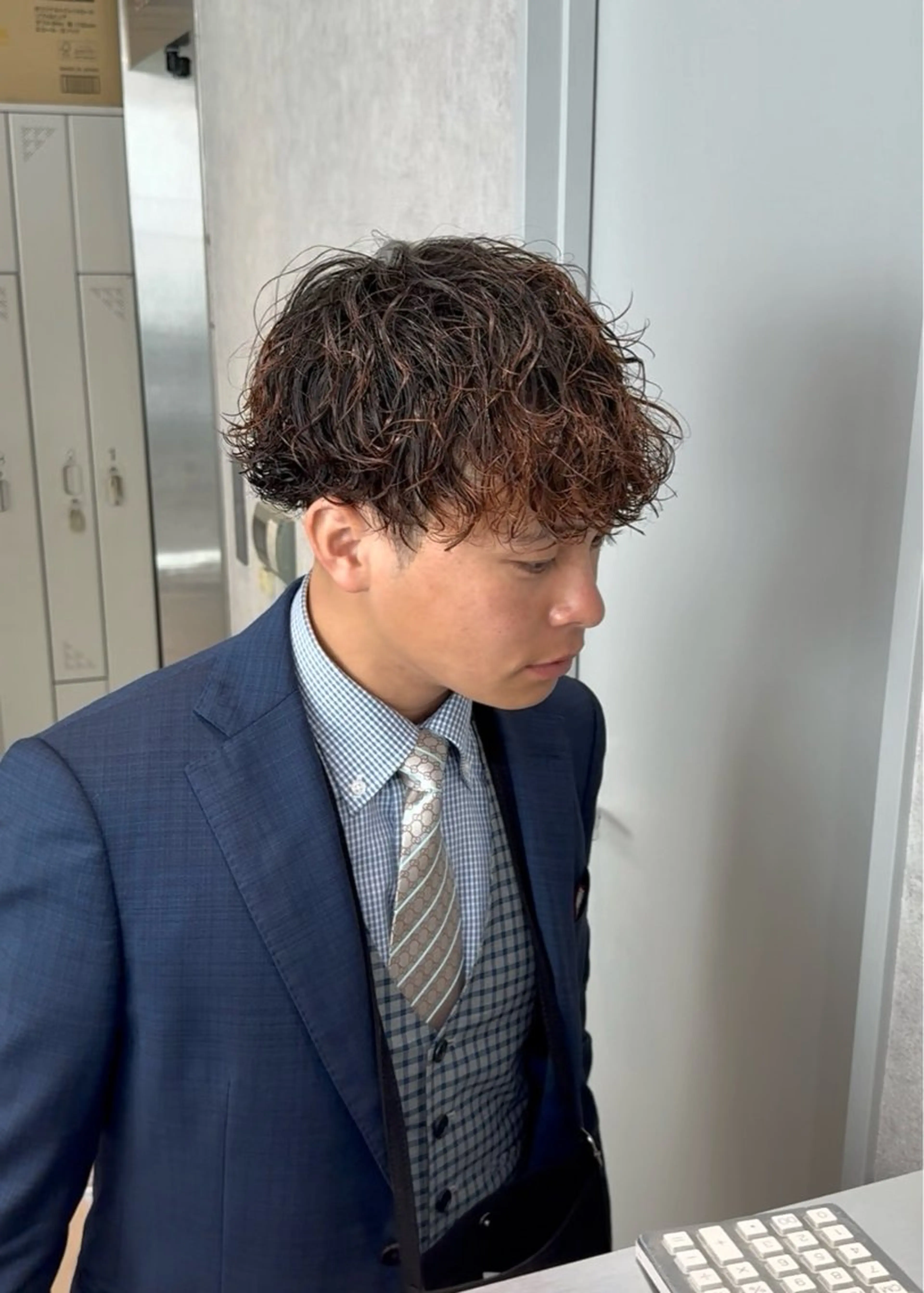 ミディアム パーマ メンズ ミディアムパーマ マッシュ メンズパーマ カット パーマ メンズパーマ職人/ 天神/tatsukiのヘアスタイル