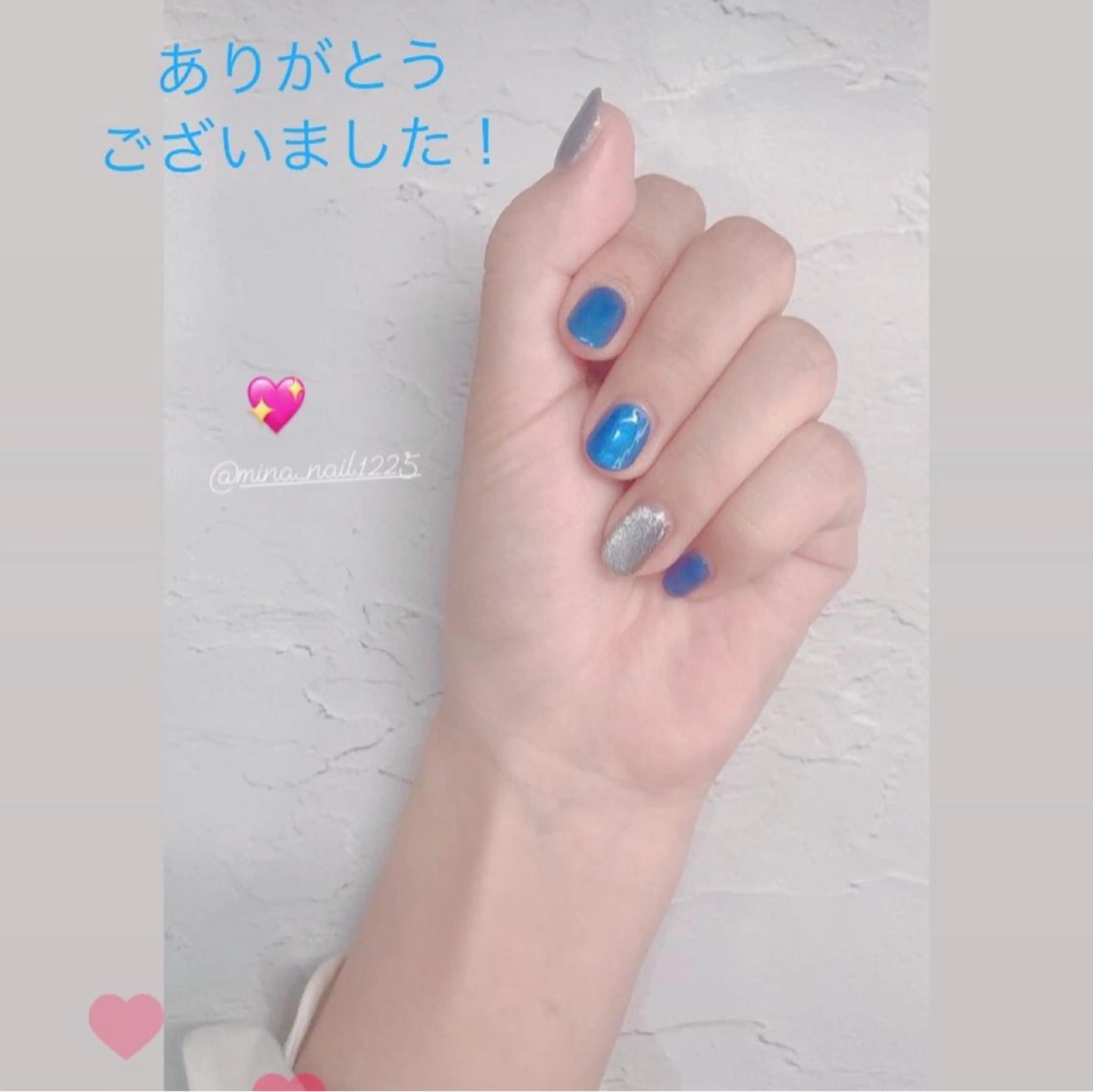 ネイル ブルー マグネットネイル mina Nailのネイルデザイン