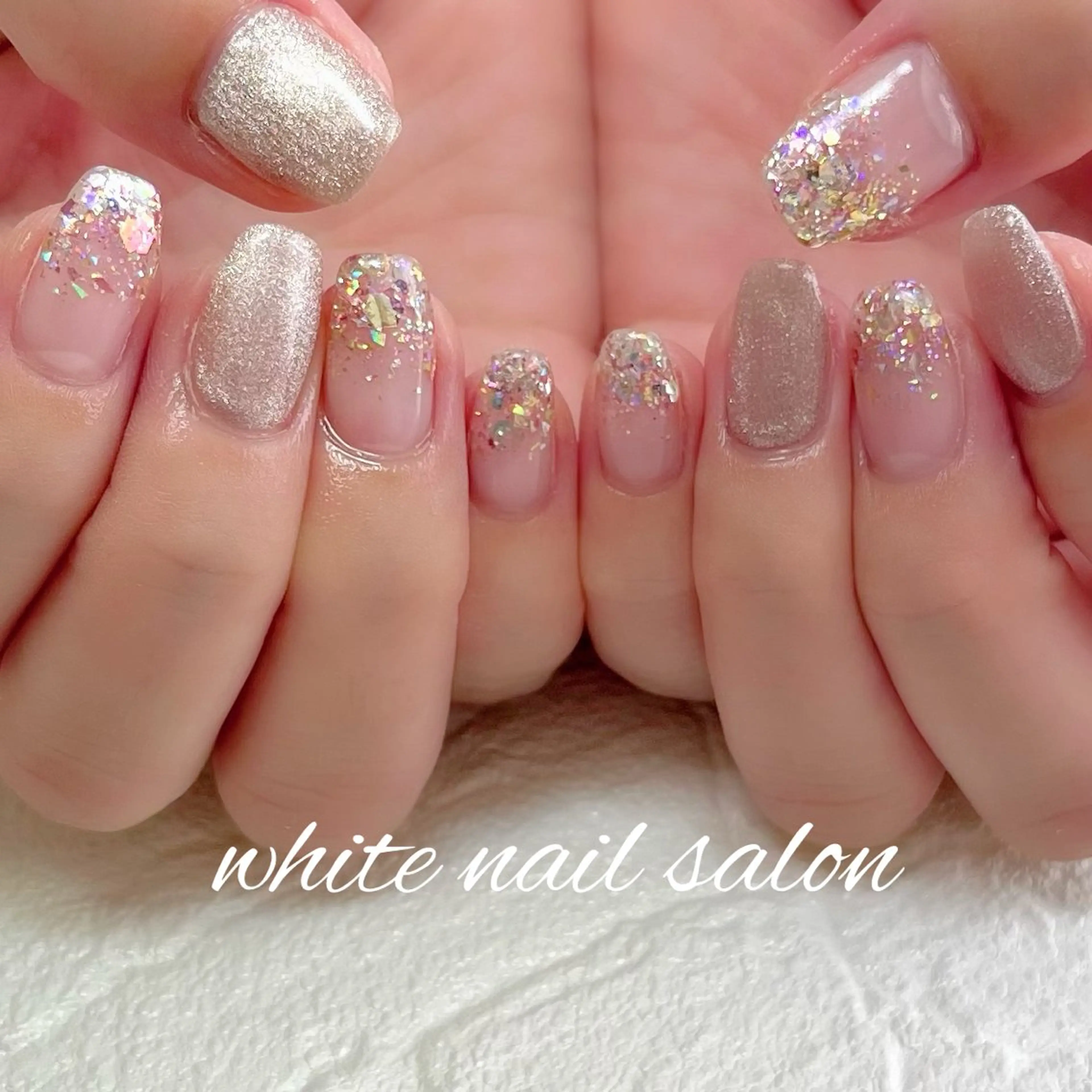 ネイル ラメ(グリッター) ハンドネイル white nail salonのネイルデザイン