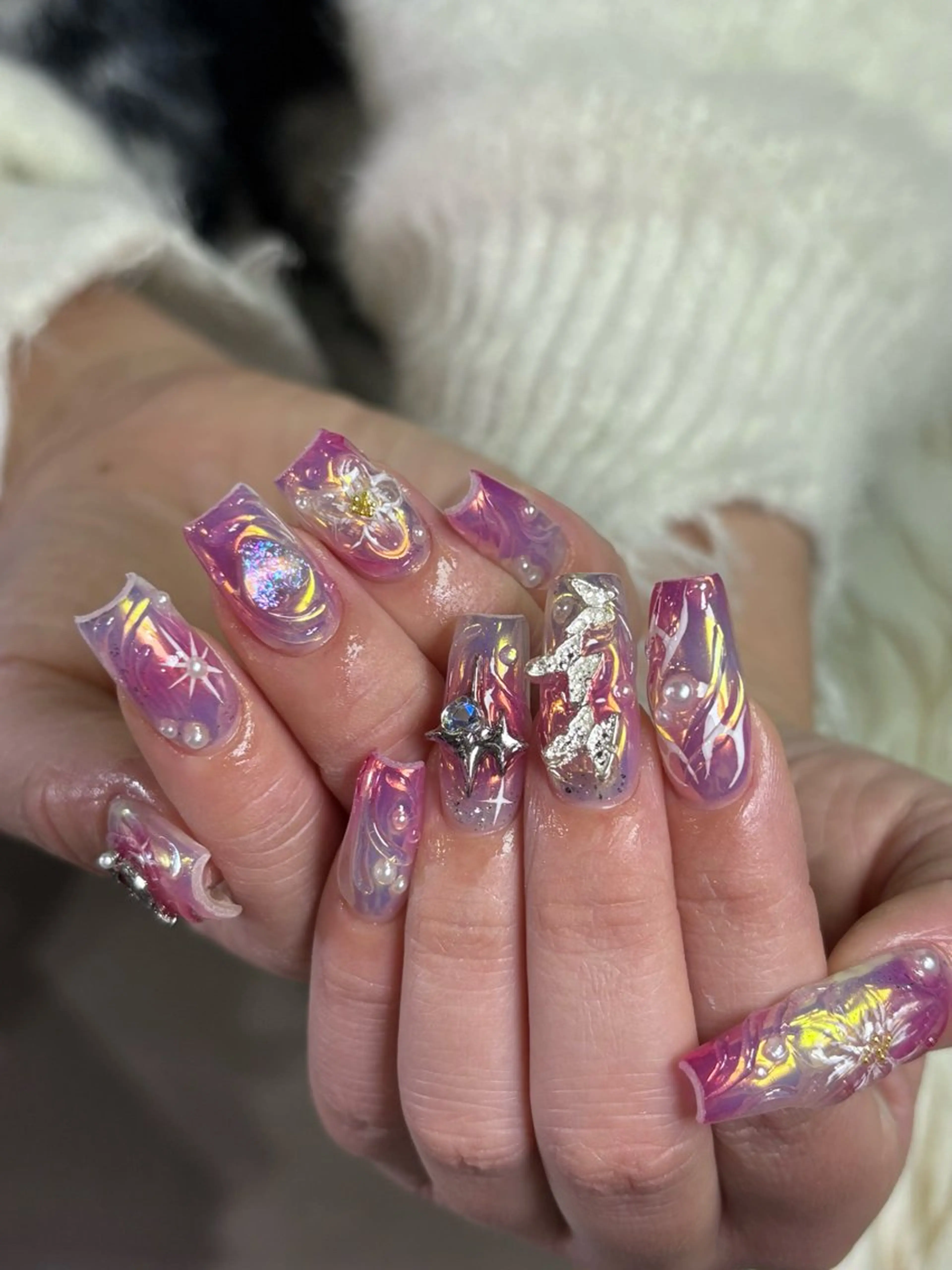 ネイル ハンドネイル Dark honey スカルプ専門原宿店のネイルデザイン