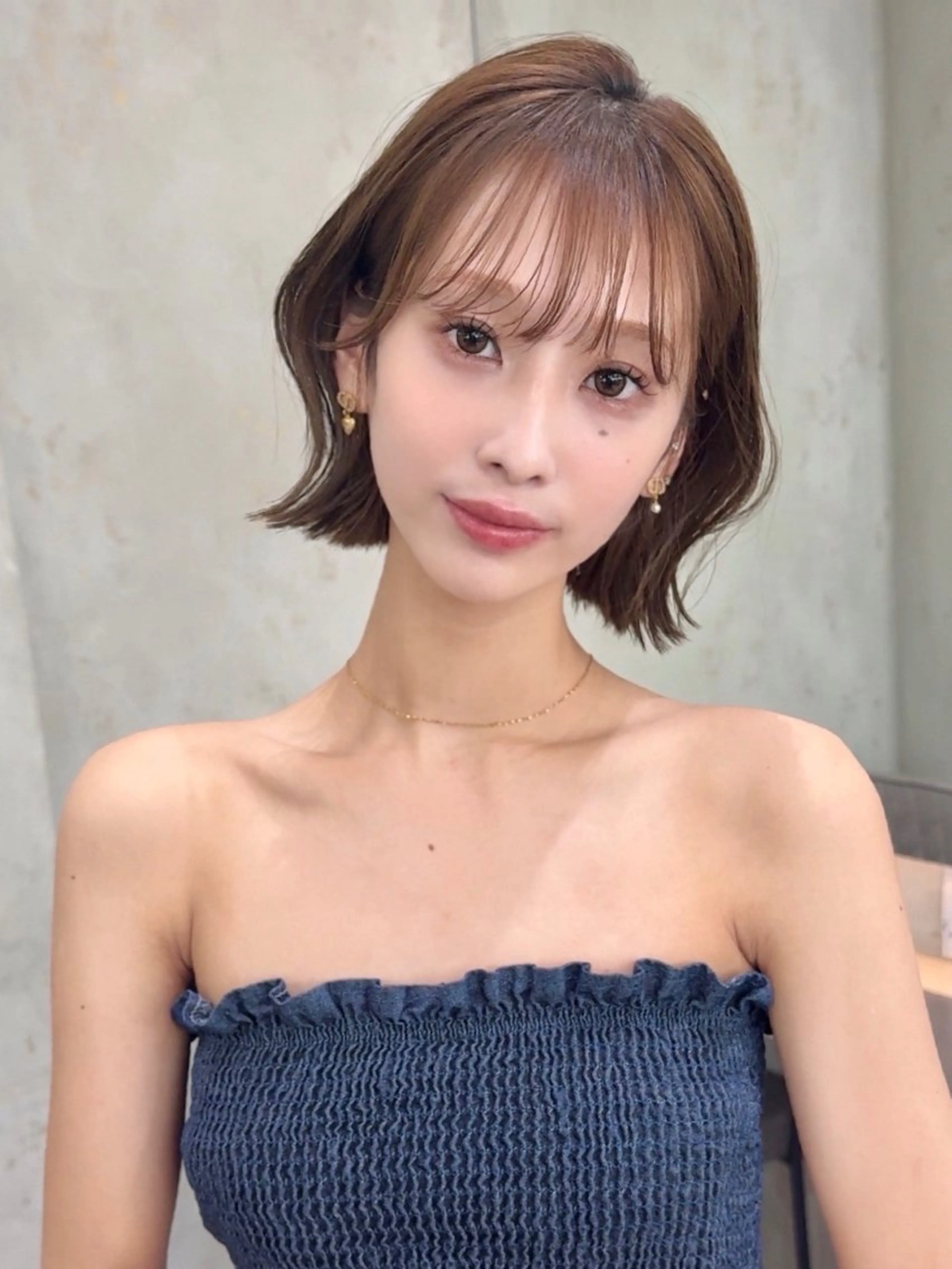 ショート カラー カット ヘアカラー トリートメント 莉乃/縮毛矯正/髪質 改善/艶カラーのヘアスタイル