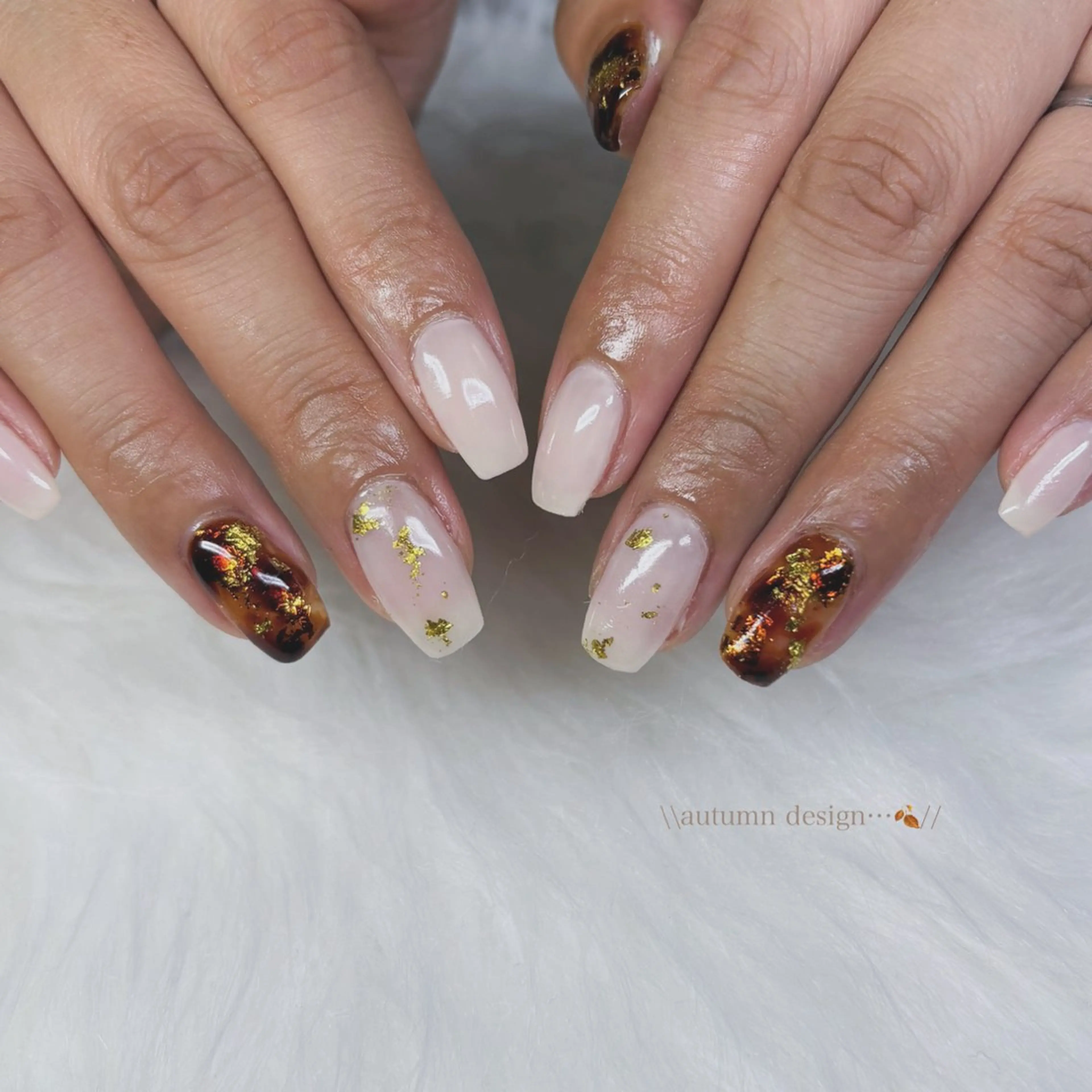 ネイル べっ甲ネイル ハンドネイル lieto所属・酒井 心のネイルデザイン